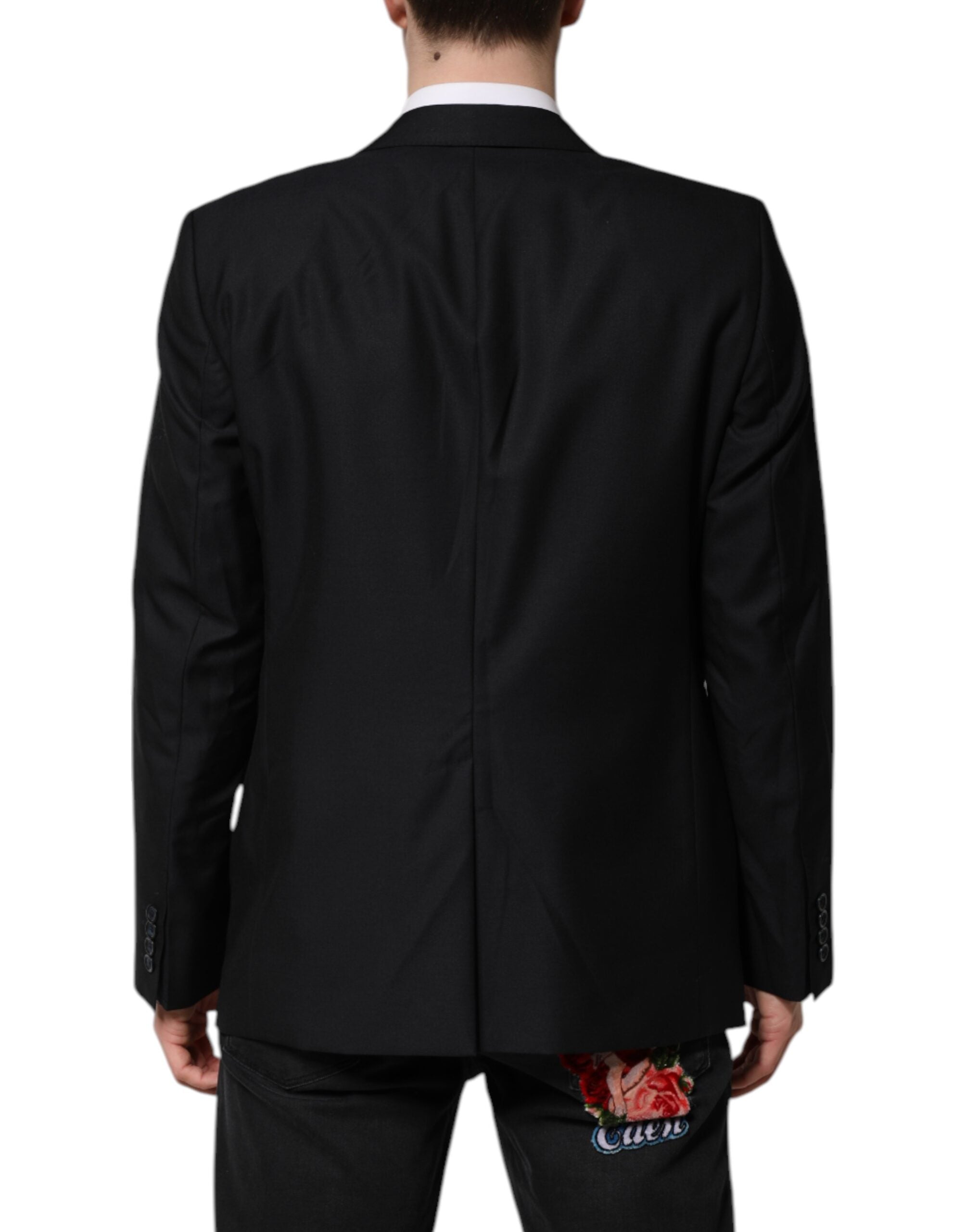 Dolce &amp; Gabbana Mørkeblå MARTINI Uldblazer Frakkejakke