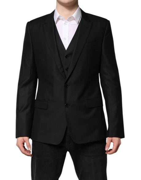 Dolce & Gabbana Black Single Breasted Suit 2 Piece Jacket - Hilstor