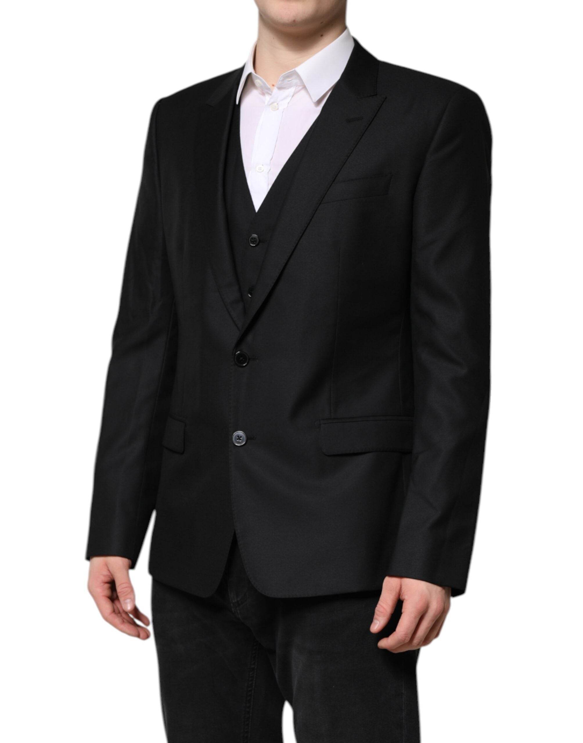 Dolce & Gabbana Black Single Breasted Suit 2 Piece Jacket - Hilstor