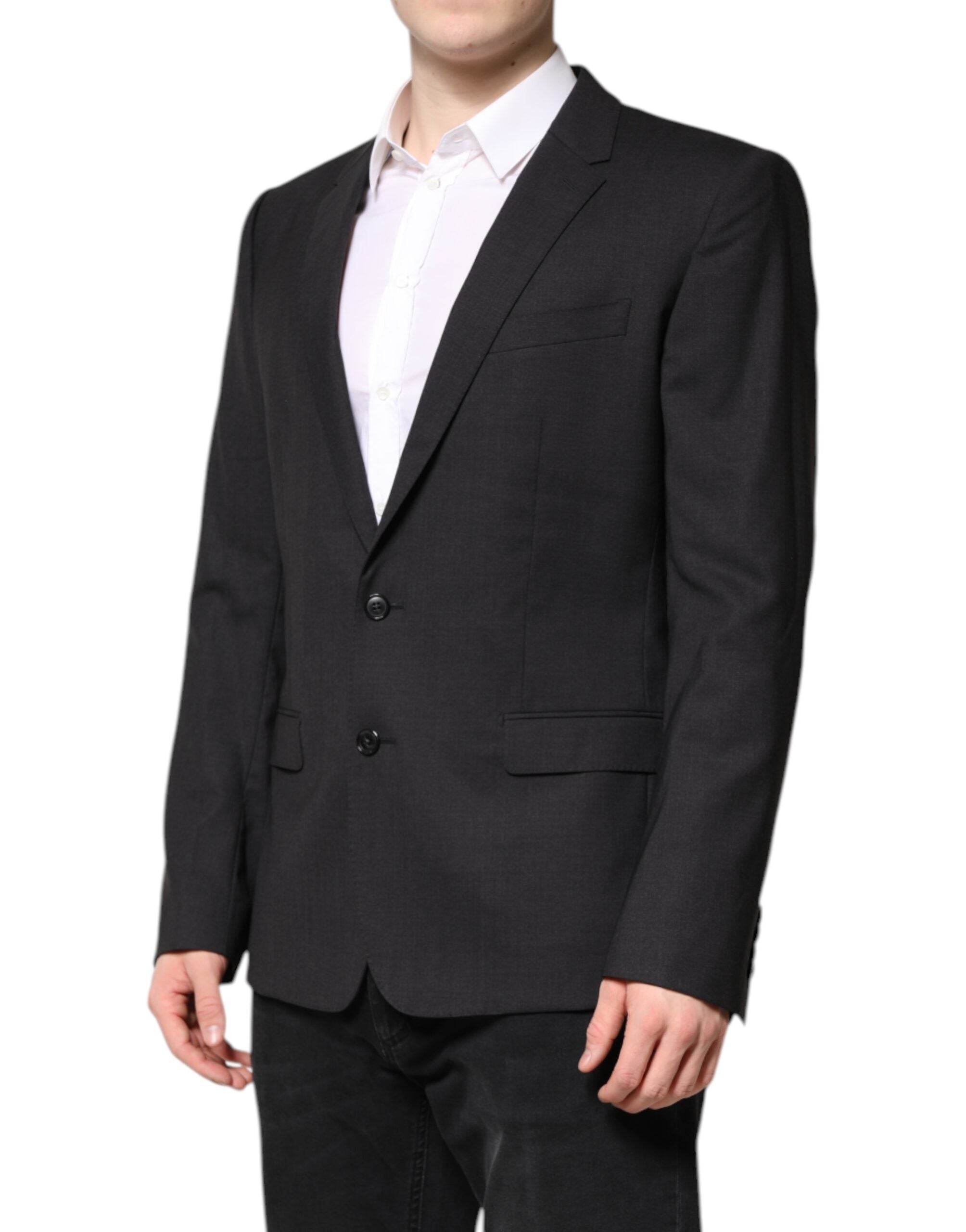 Dolce & Gabbana Dark Gray MARTINI Single Breasted Jacket - Hilstor