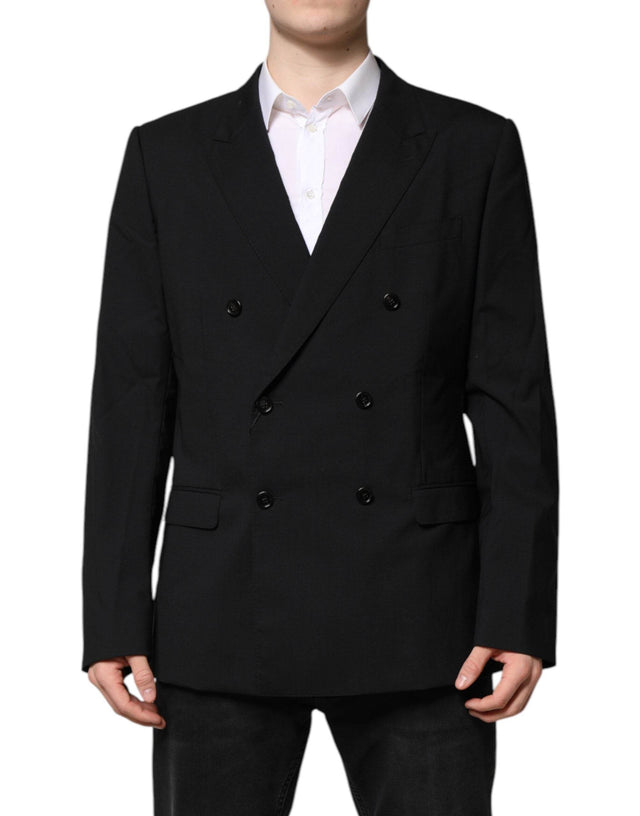 Dolce & Gabbana Black MARTINI Double Breasted Suit Jacket - Hilstor