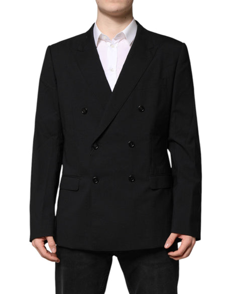 Dolce & Gabbana Black MARTINI Double Breasted Suit Jacket - Hilstor