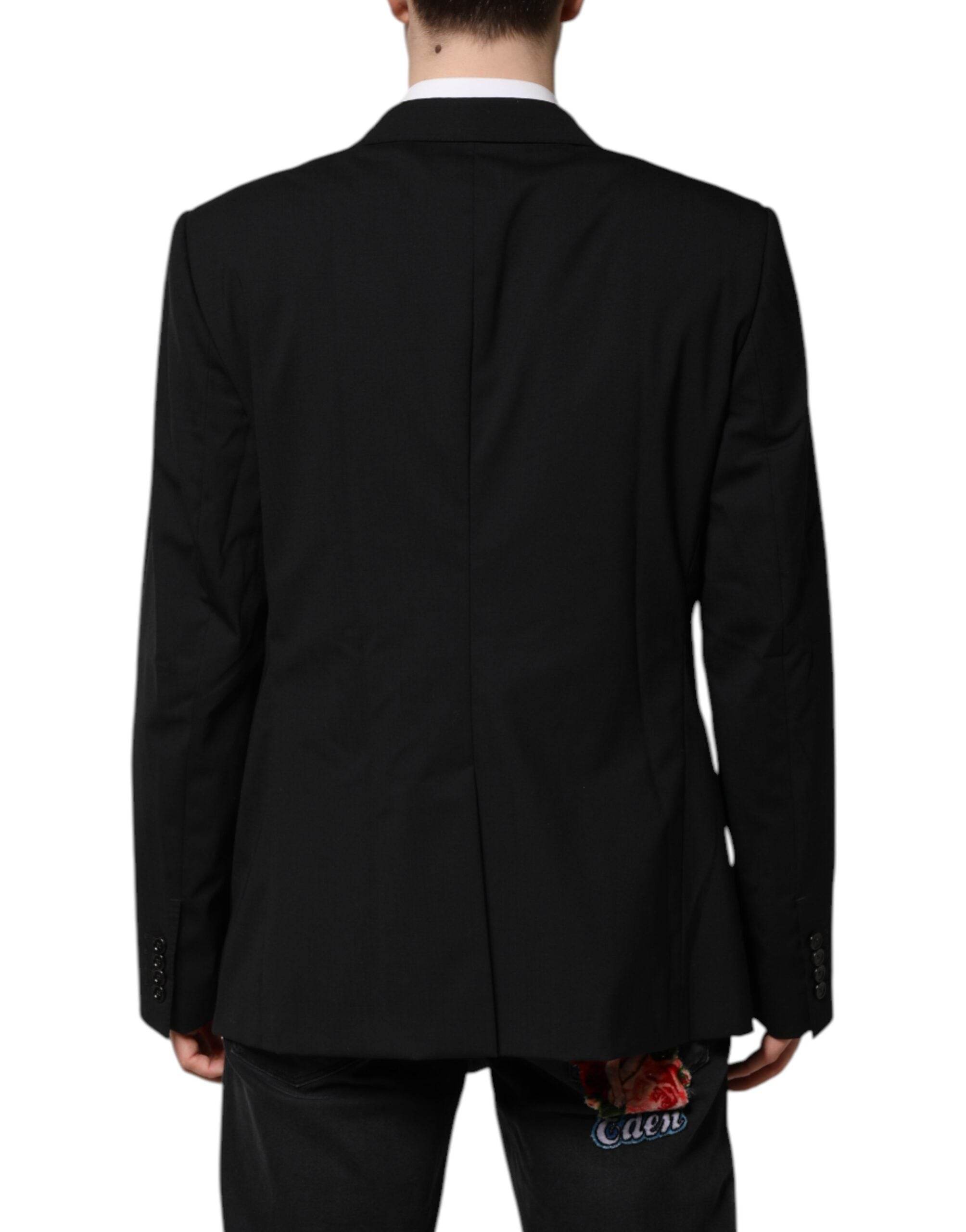 Dolce & Gabbana Black MARTINI Double Breasted Suit Jacket - Hilstor