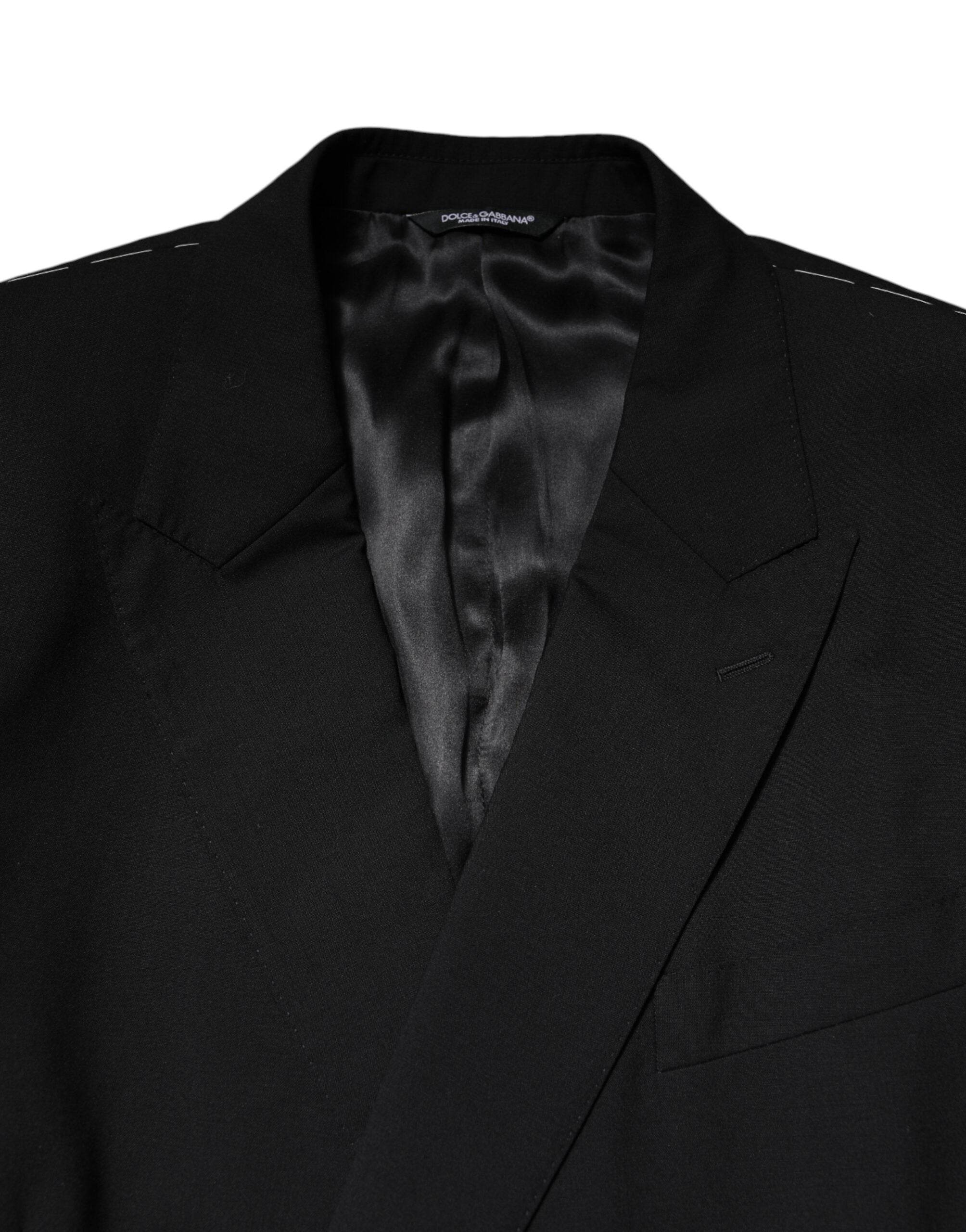 Dolce & Gabbana Black MARTINI Double Breasted Suit Jacket - Hilstor