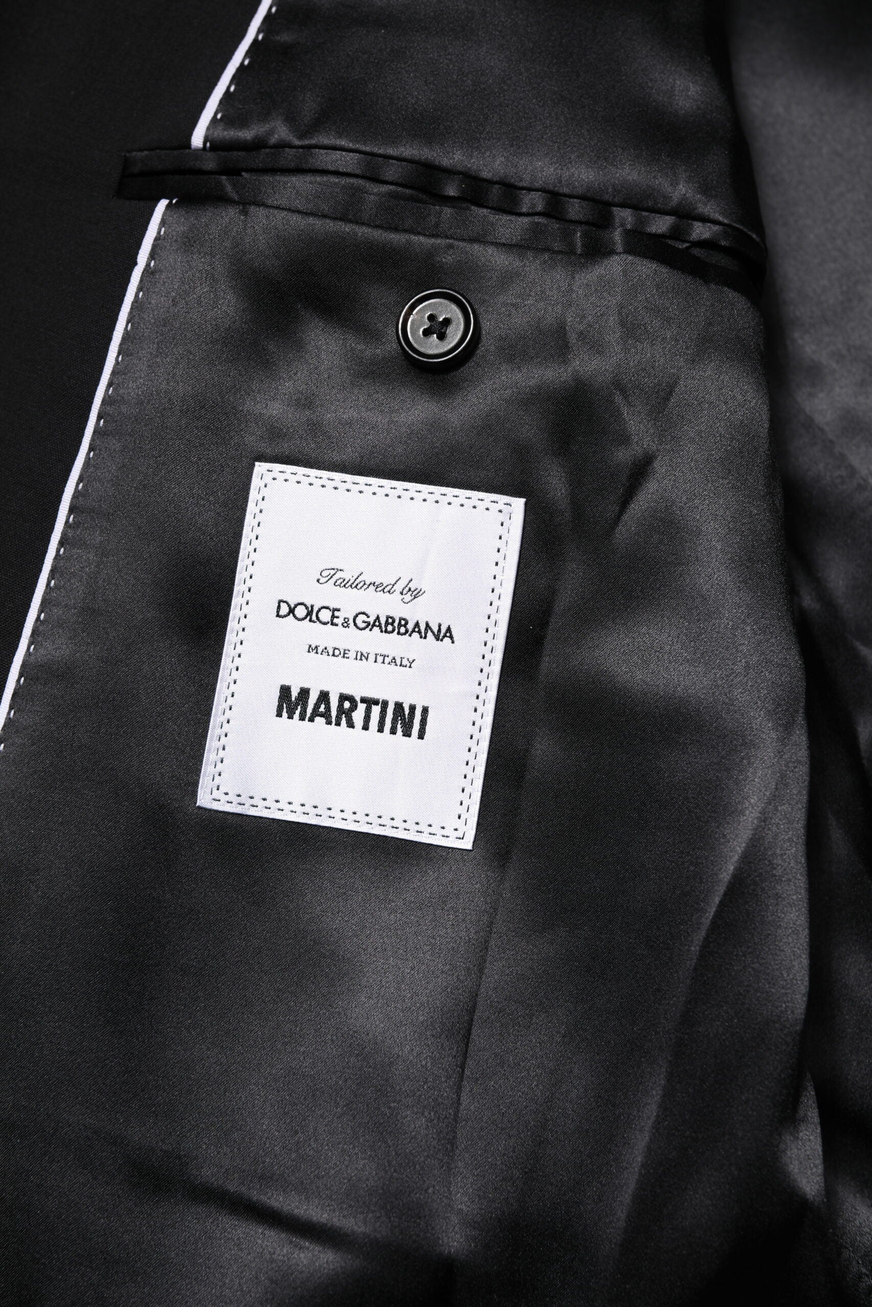 Dolce &amp; Gabbana Sort MARTINI Dobbeltradet Habitjakke