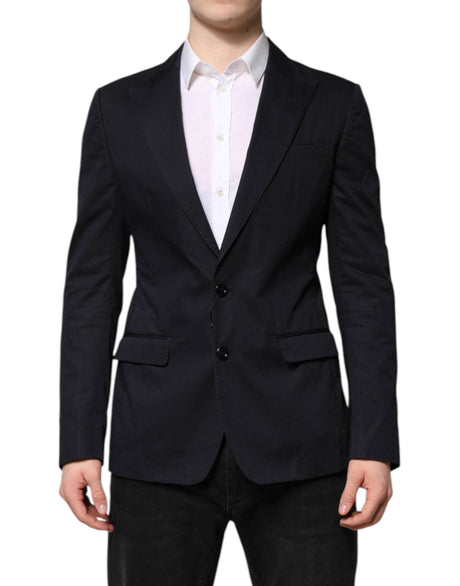 Dolce & Gabbana Dark Blue TAORMINA Cotton Blazer Suit Jacket - Hilstor