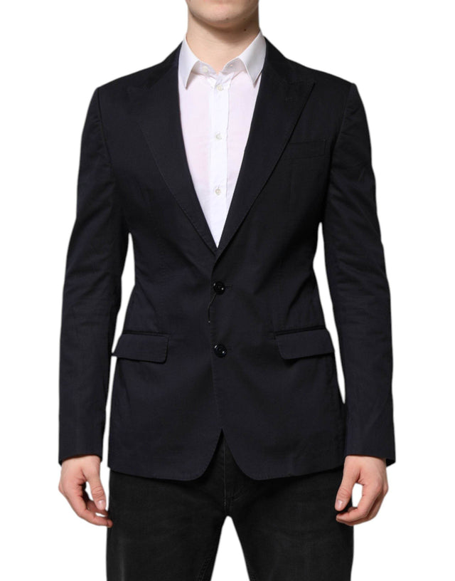 Dolce & Gabbana Dark Blue TAORMINA Cotton Blazer Suit Jacket - Hilstor