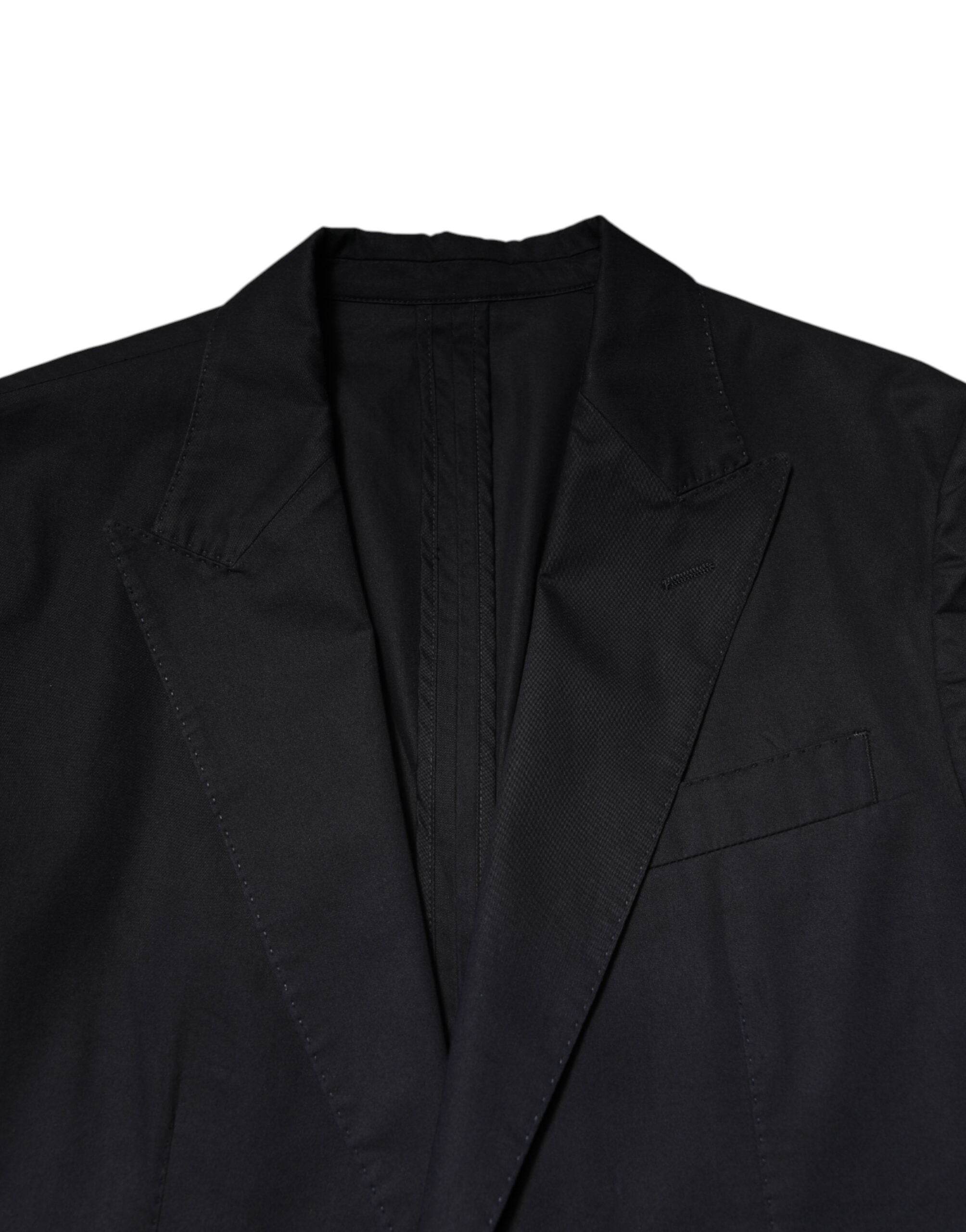 Dolce & Gabbana Dark Blue TAORMINA Cotton Blazer Suit Jacket - Hilstor