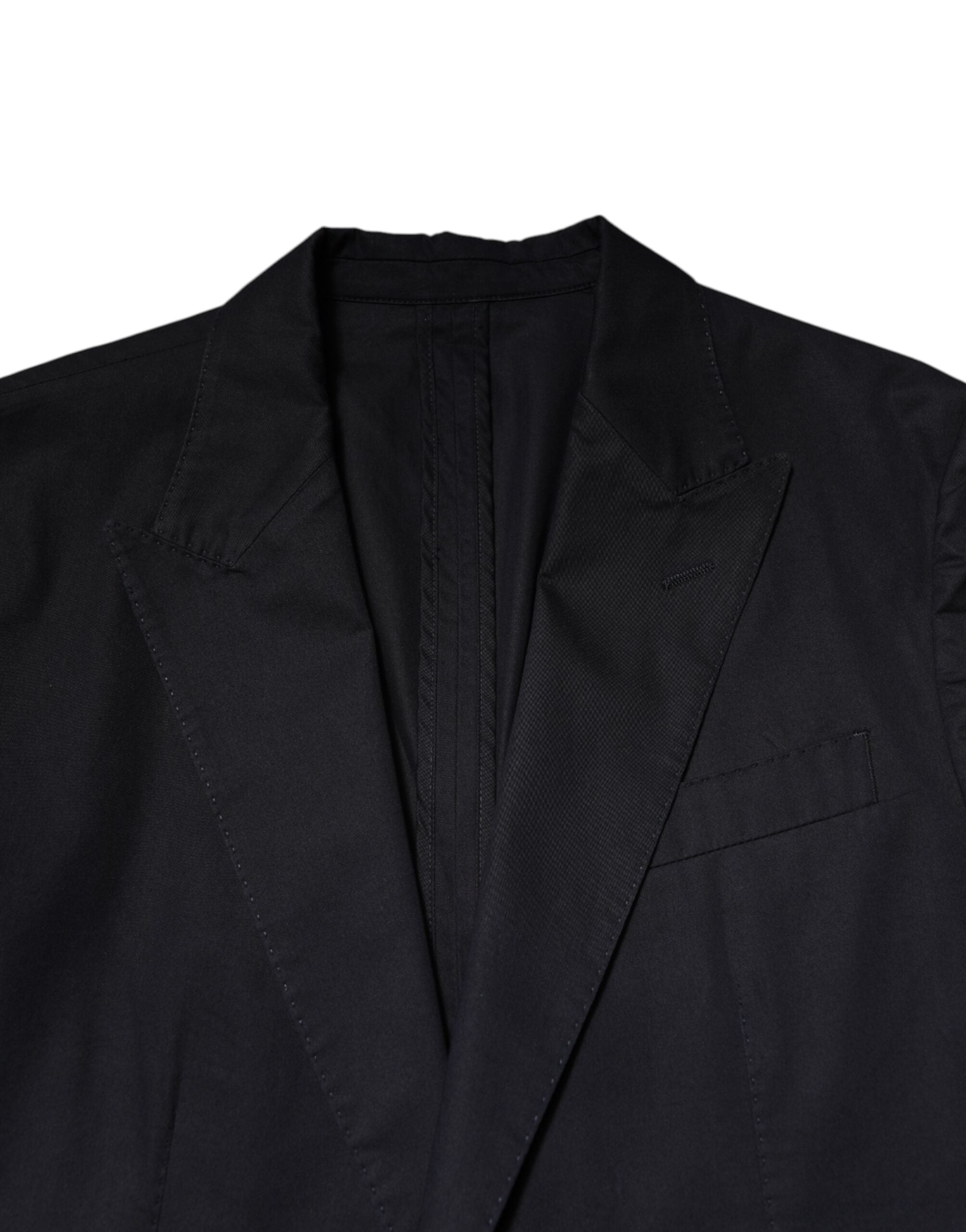 Dolce &amp; Gabbana Mørkeblå TAORMINA Bomuldsblazer Jakkesæt
