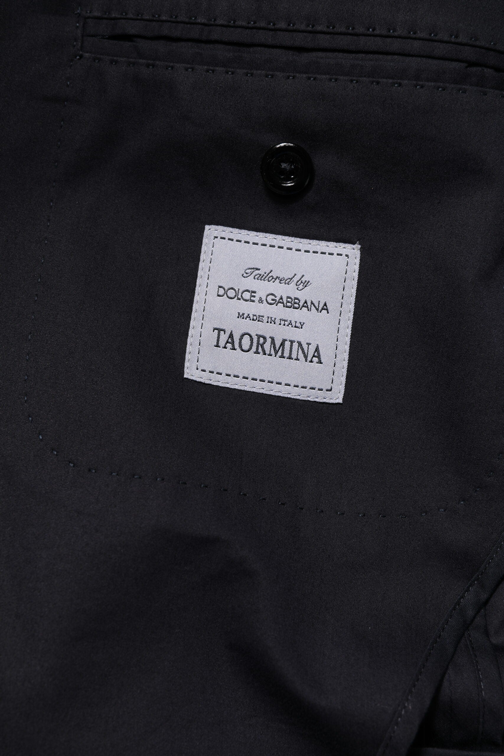 Dolce &amp; Gabbana Mørkeblå TAORMINA Bomuldsblazer Jakkesæt