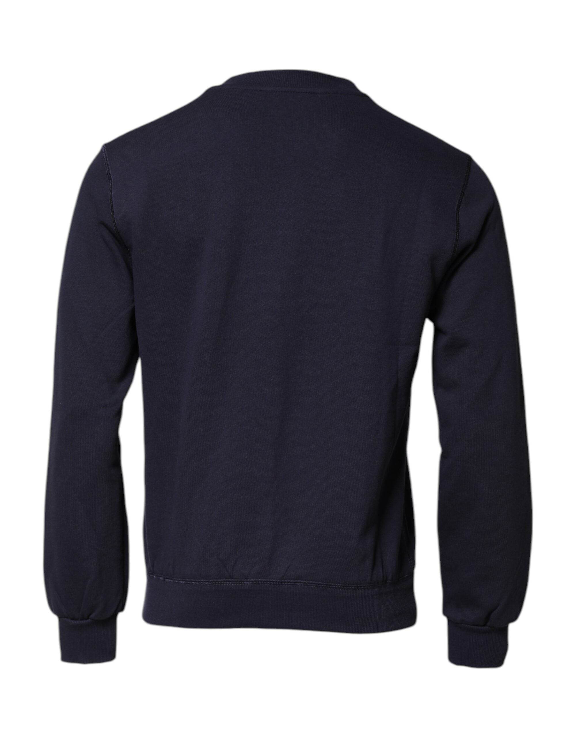 Dolce & Gabbana Dark Blue Logo Crew Neck Pullover Sweater - Hilstor