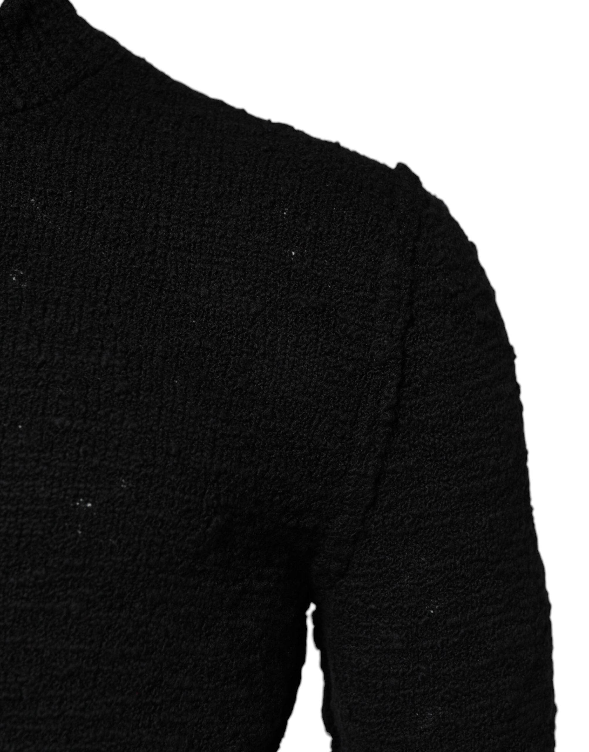 Dolce & Gabbana Black Wool Knit Crew Neck Pullover Sweater - Hilstor
