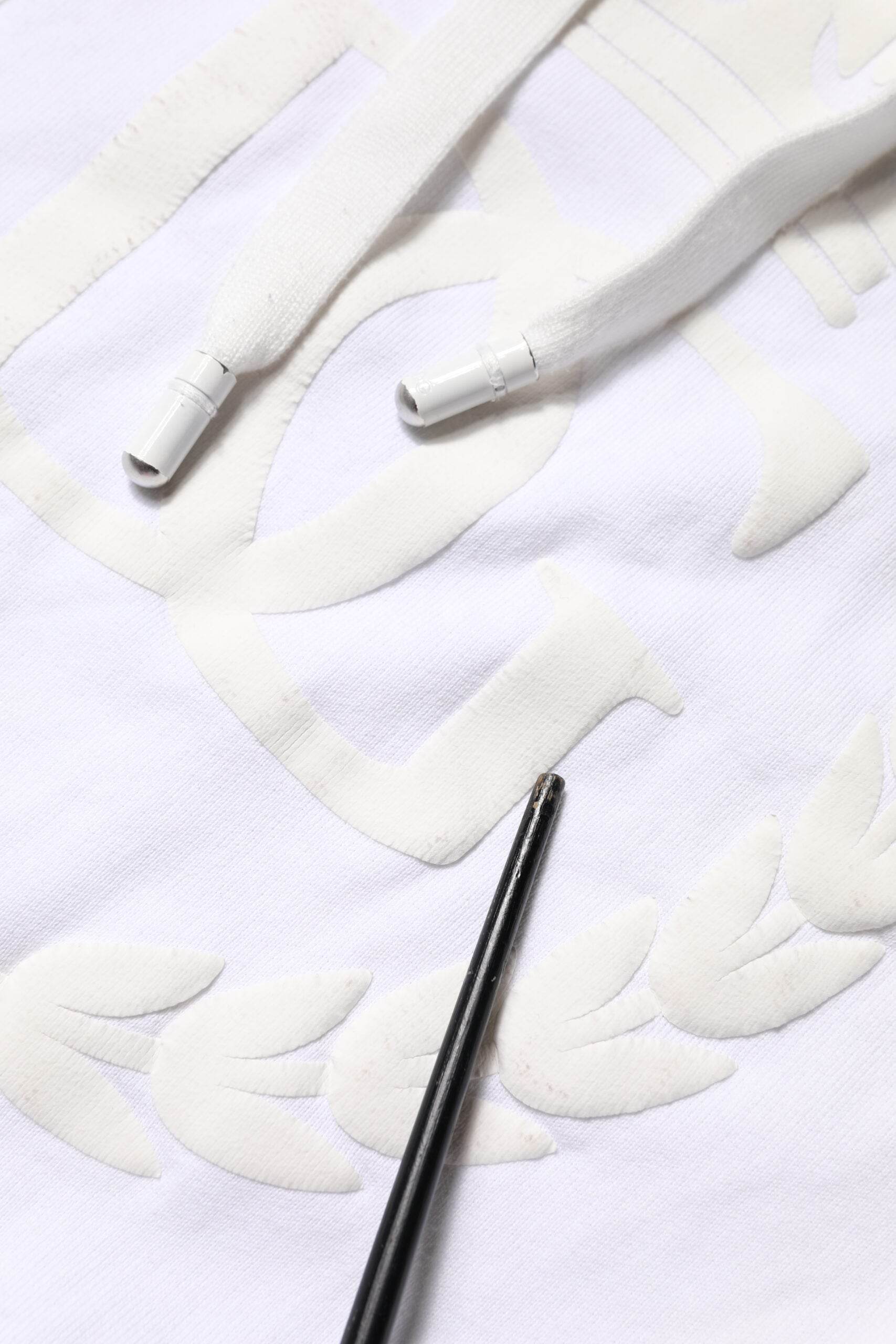 Dolce & Gabbana White Embossed Logo Hooded Sweatshirt Sweater - Hilstor