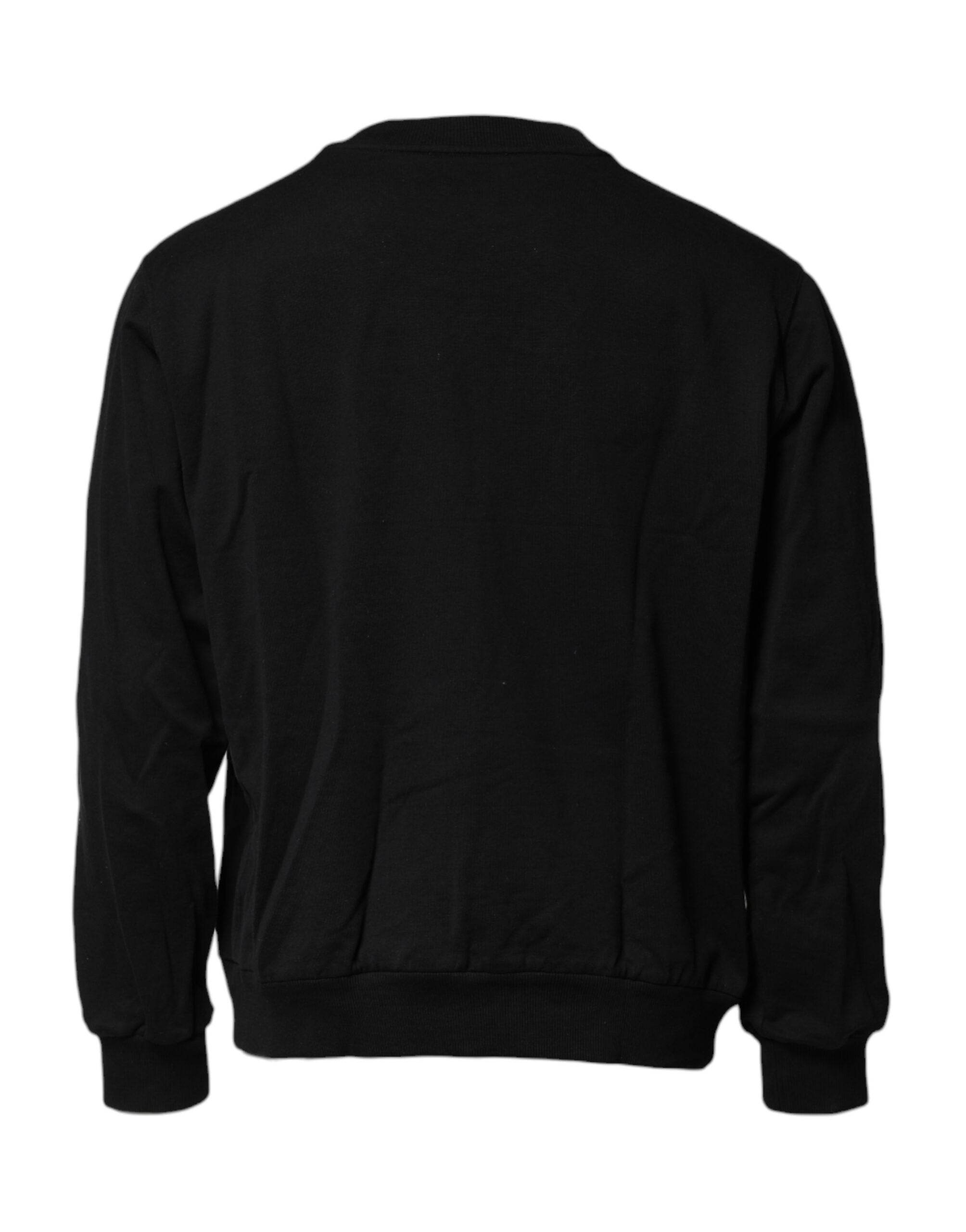 Dolce & Gabbana Black Logo Embroidery Sweatshirt Sweater - Hilstor