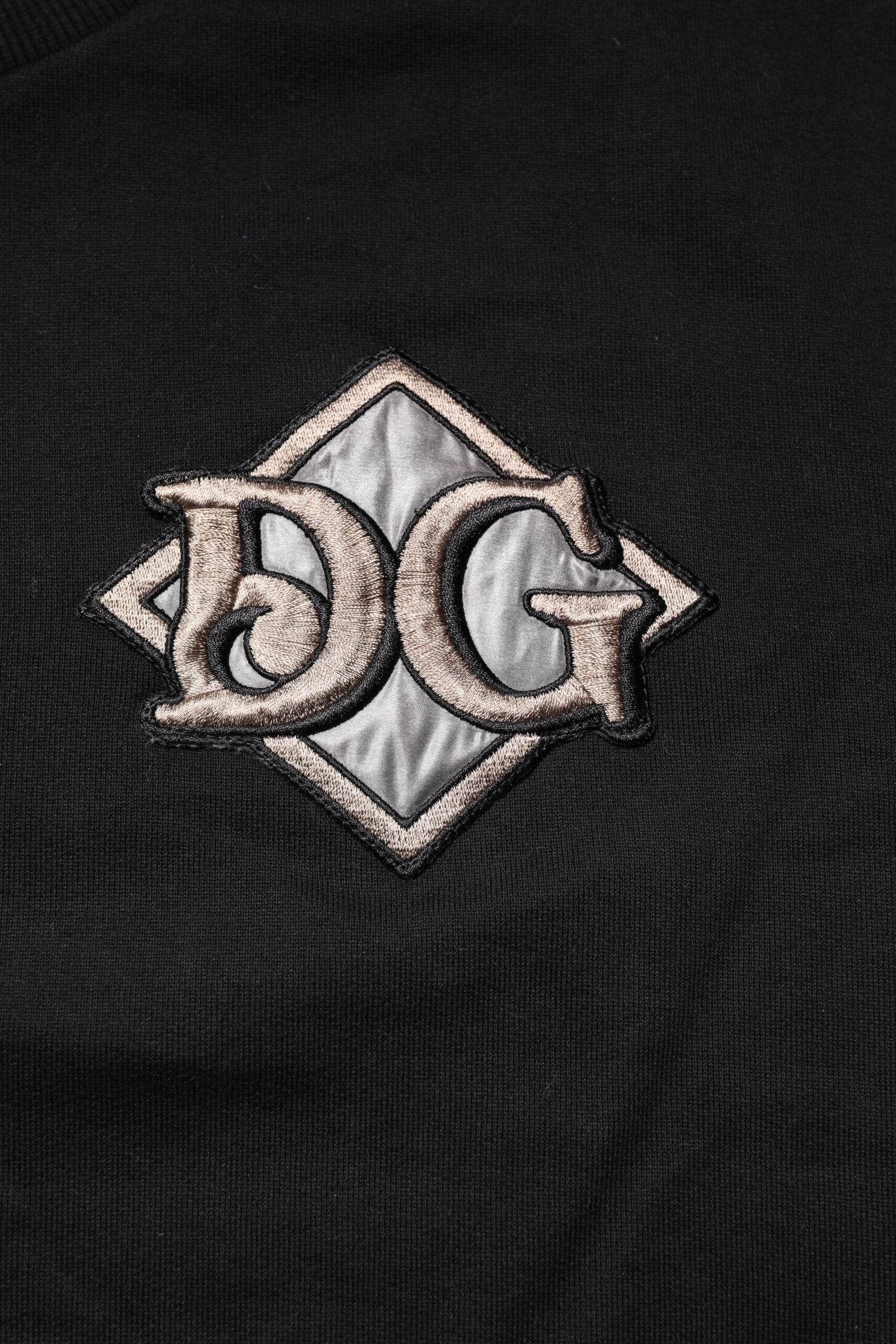 Dolce & Gabbana Black Logo Embroidery Sweatshirt Sweater - Hilstor