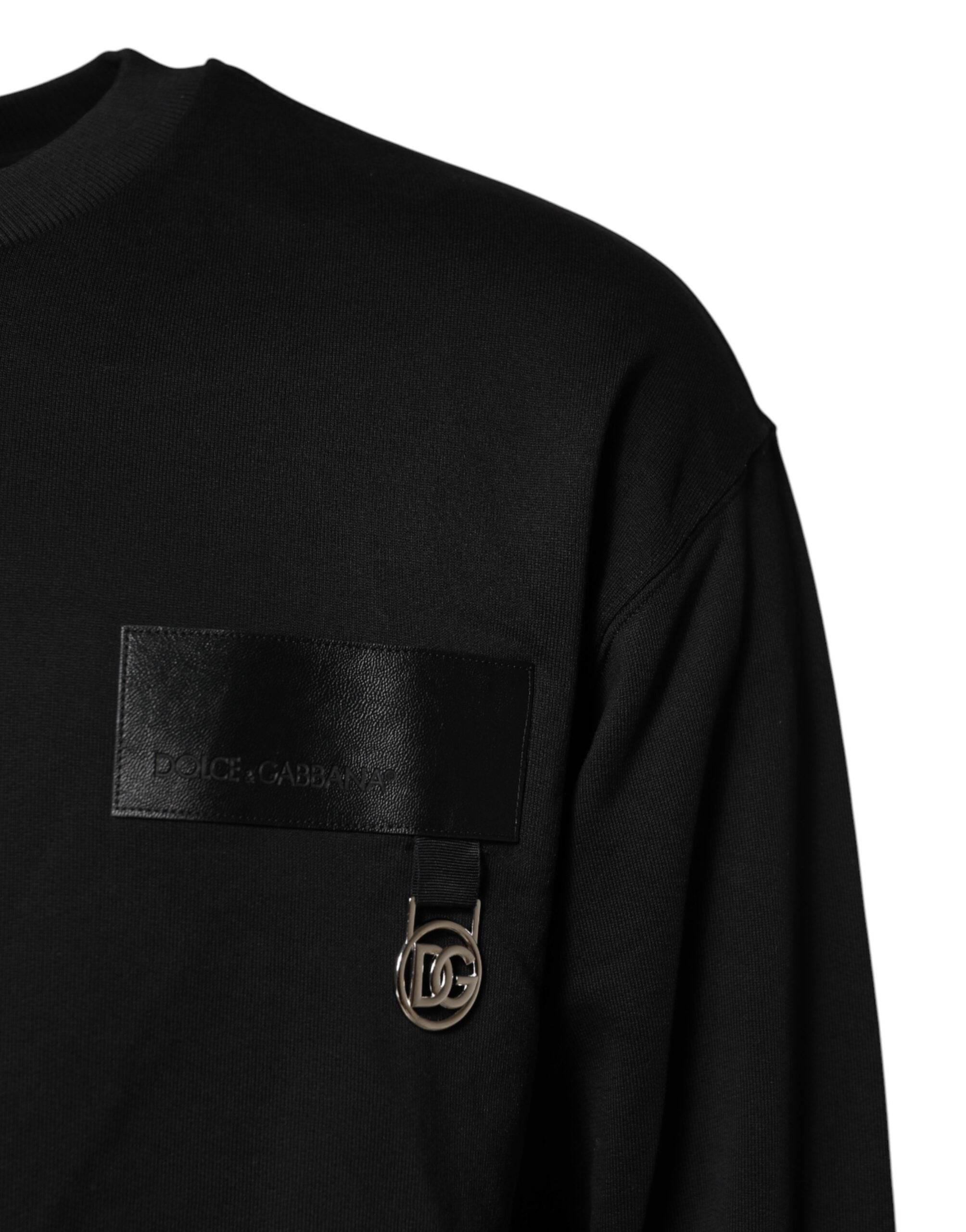 Dolce & Gabbana Black DG Logo Crew Neck Sweatshirt Sweater - Hilstor