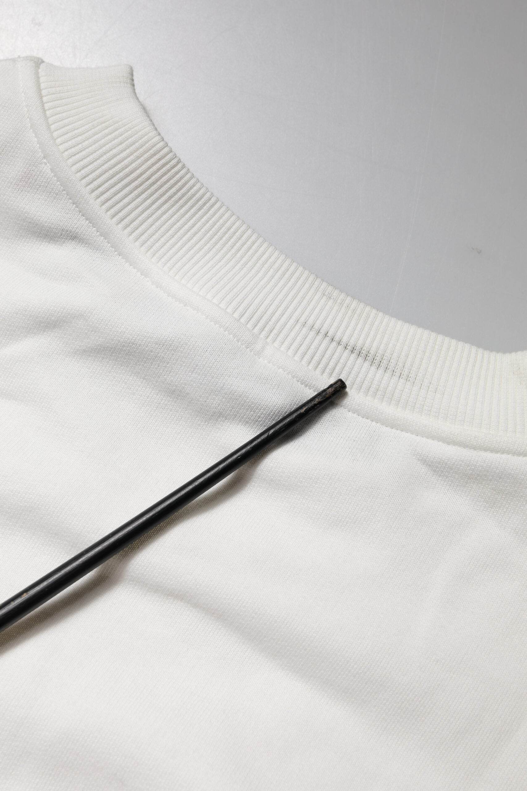 Dolce & Gabbana White Embossed Logo Cotton Crew Neck Sweater - Hilstor