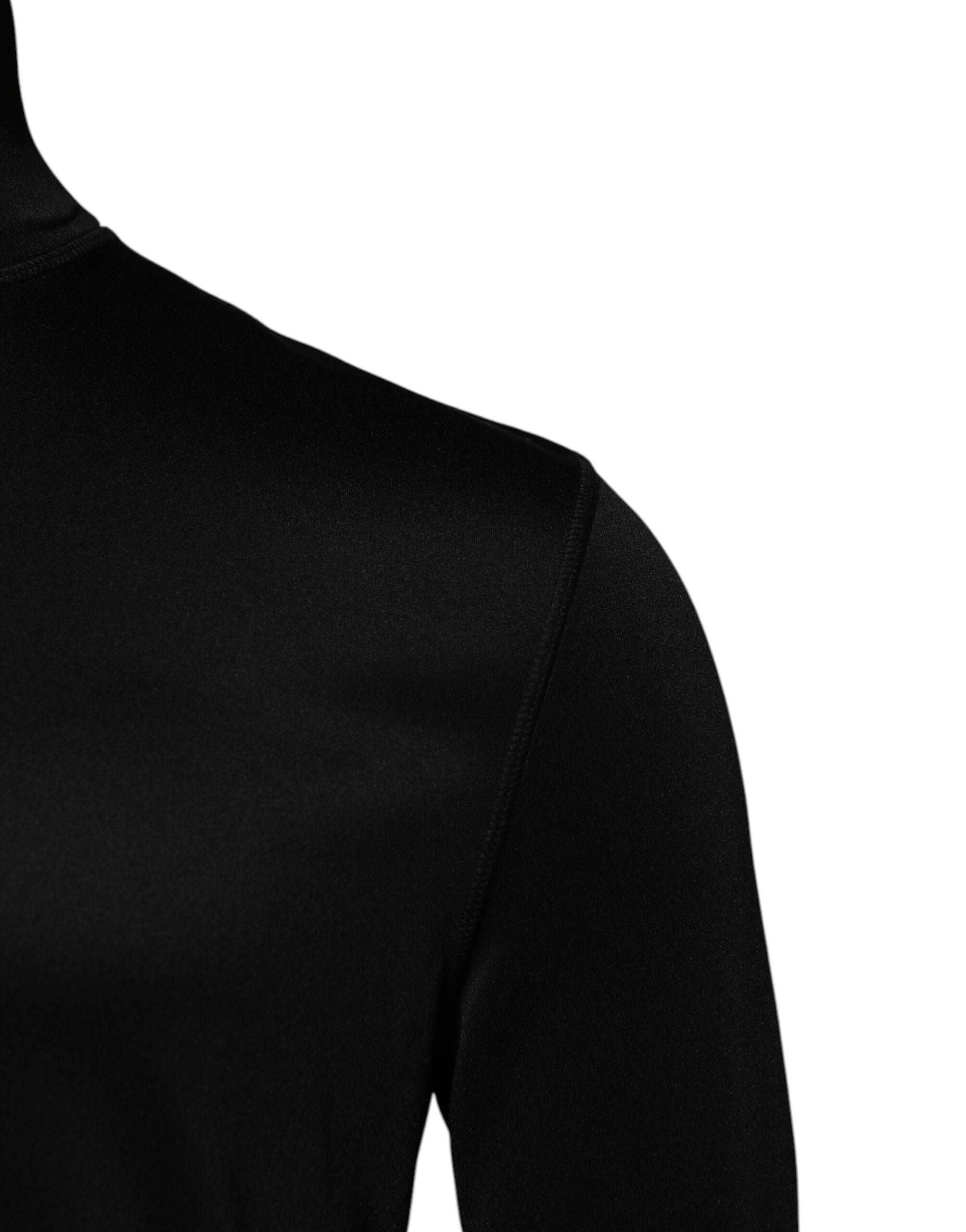 Dolce & Gabbana Black Polyester Turtleneck Pullover Sweater - Hilstor