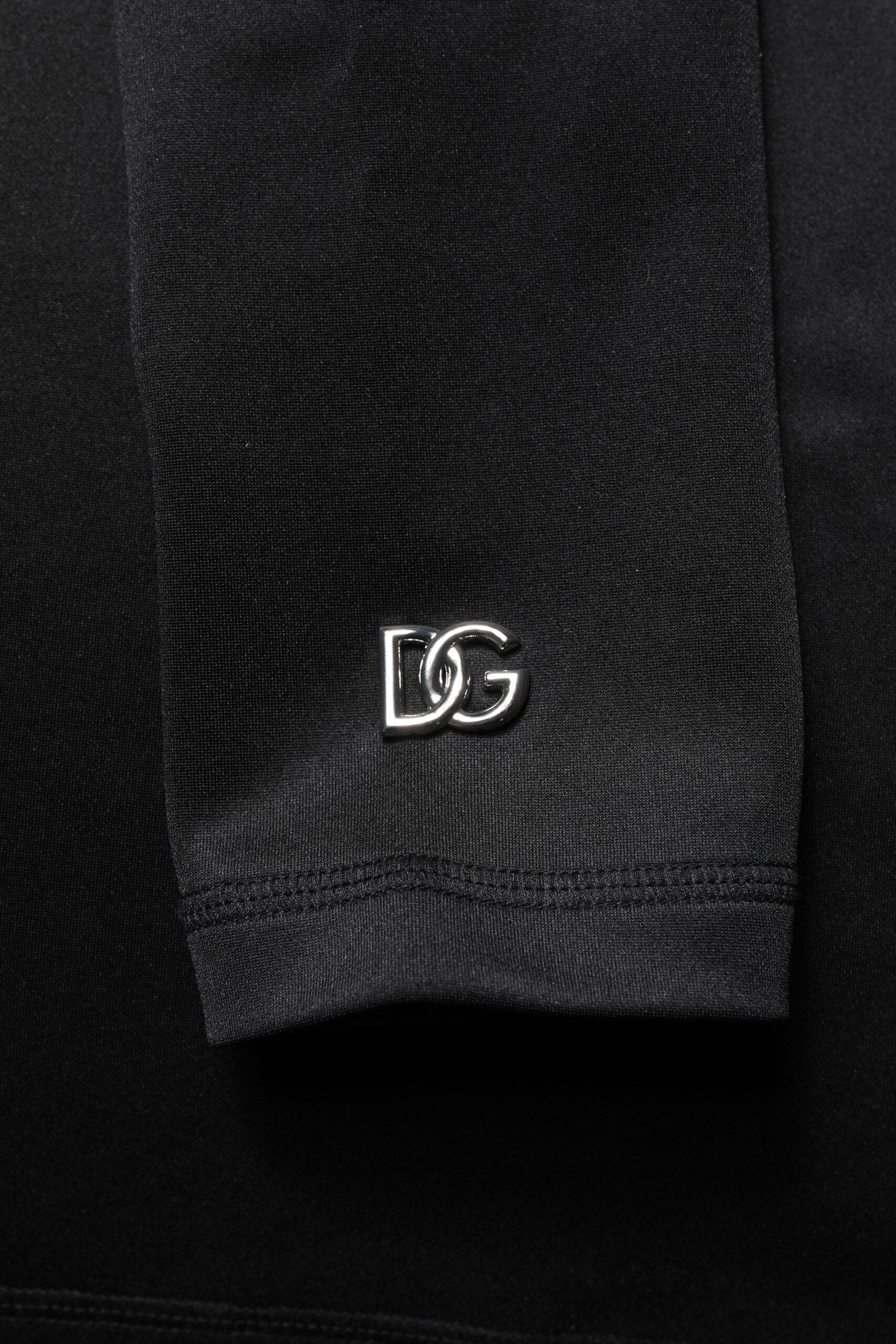 Dolce & Gabbana Black Polyester Turtleneck Pullover Sweater - Hilstor