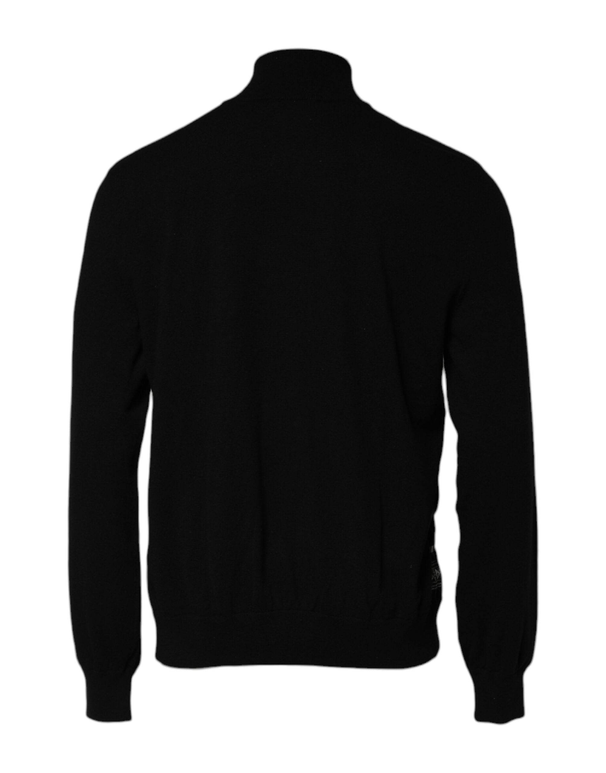 Dolce & Gabbana Black White Bandana Print Full Zip Sweater - Hilstor