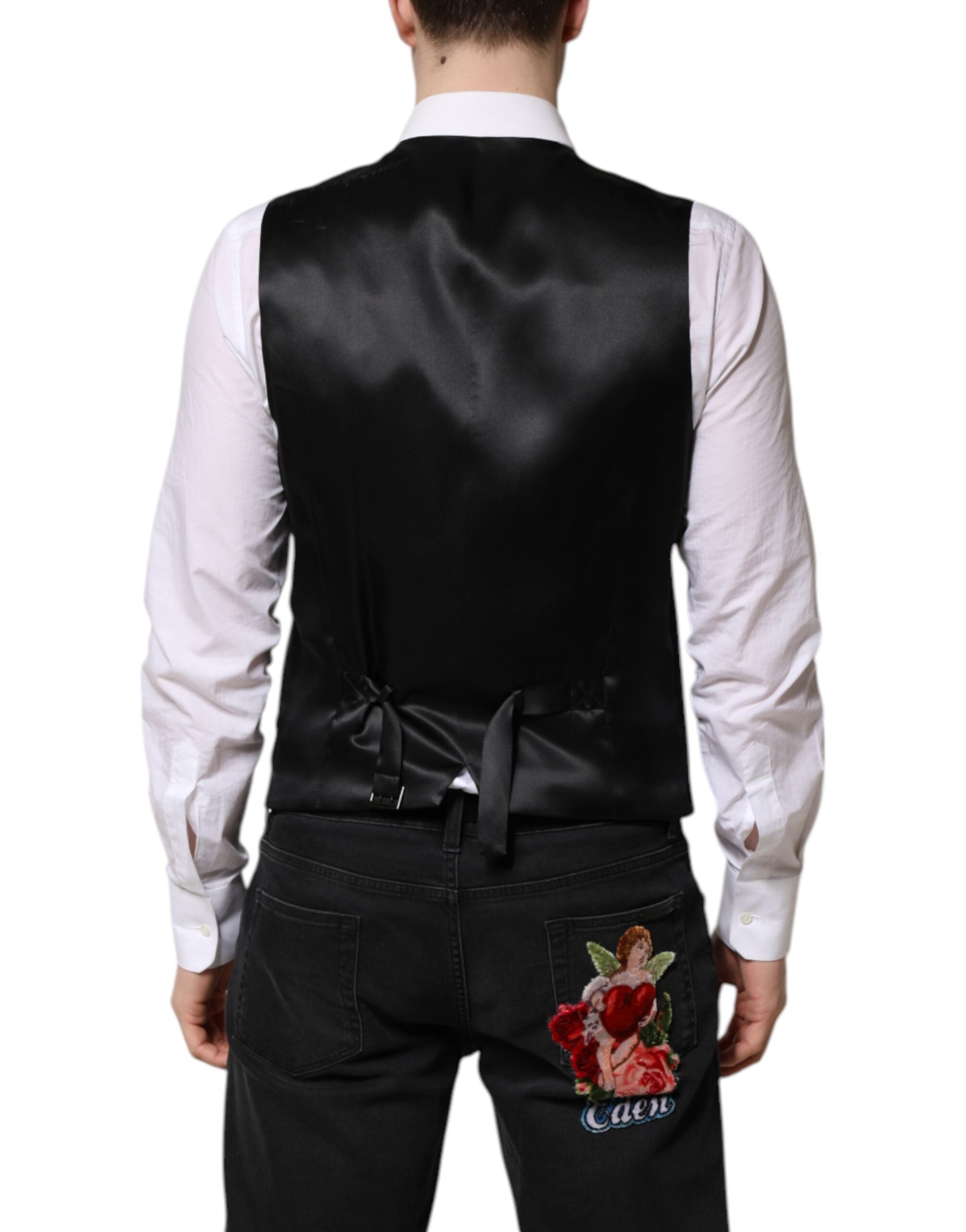 Dolce &amp; Gabbana Grön Ullklänning Formell Herrväst