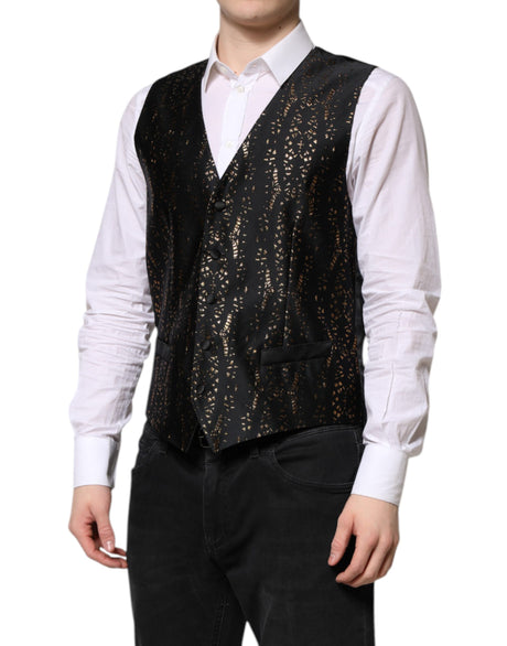 Dolce &amp; Gabbana Sort Lurex Kjole Formel Herrevest