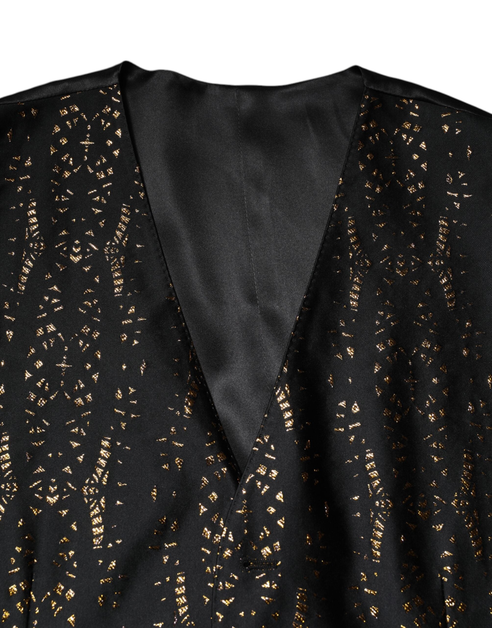 Dolce &amp; Gabbana Sort Lurex Kjole Formel Herrevest