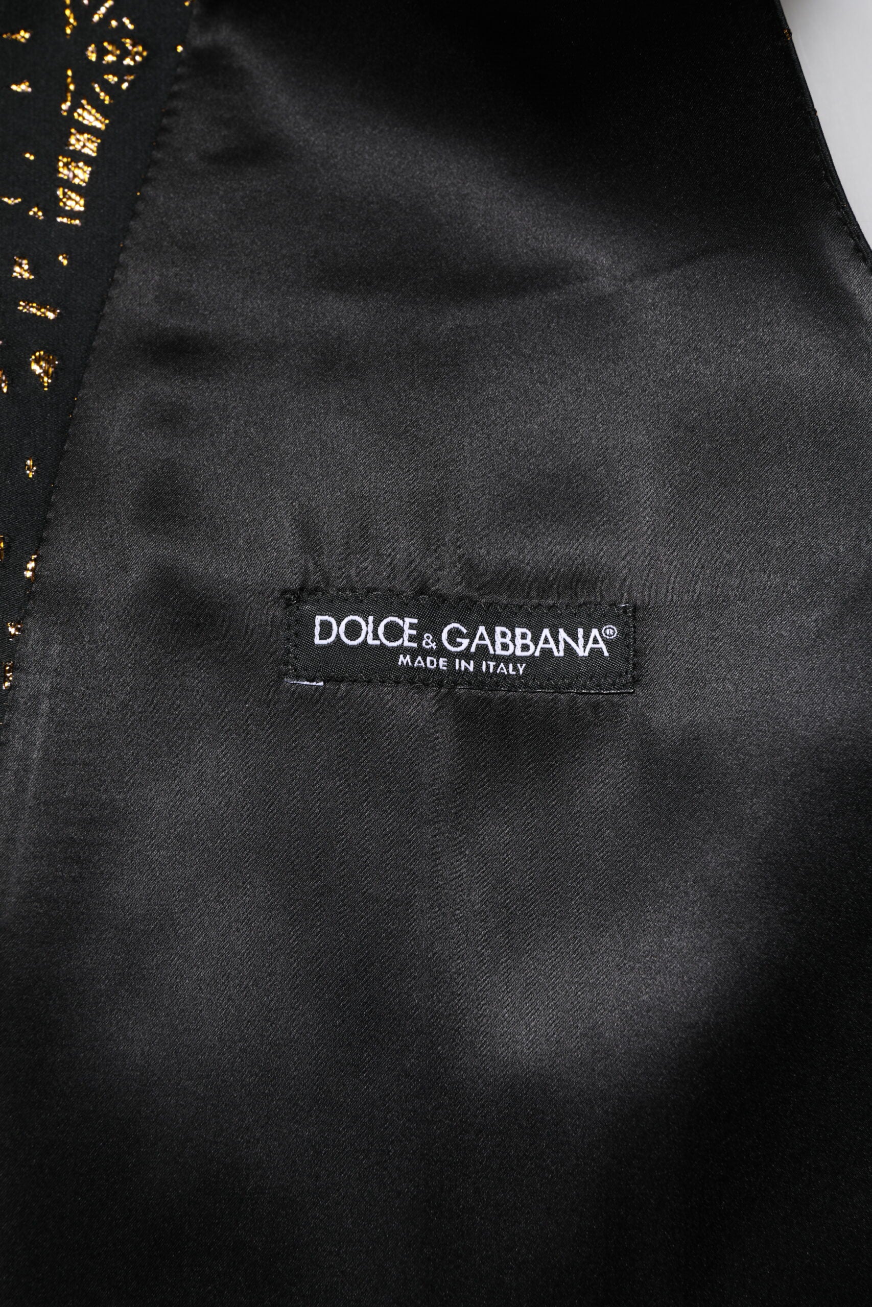 Dolce &amp; Gabbana Sort Lurex Kjole Formel Herrevest