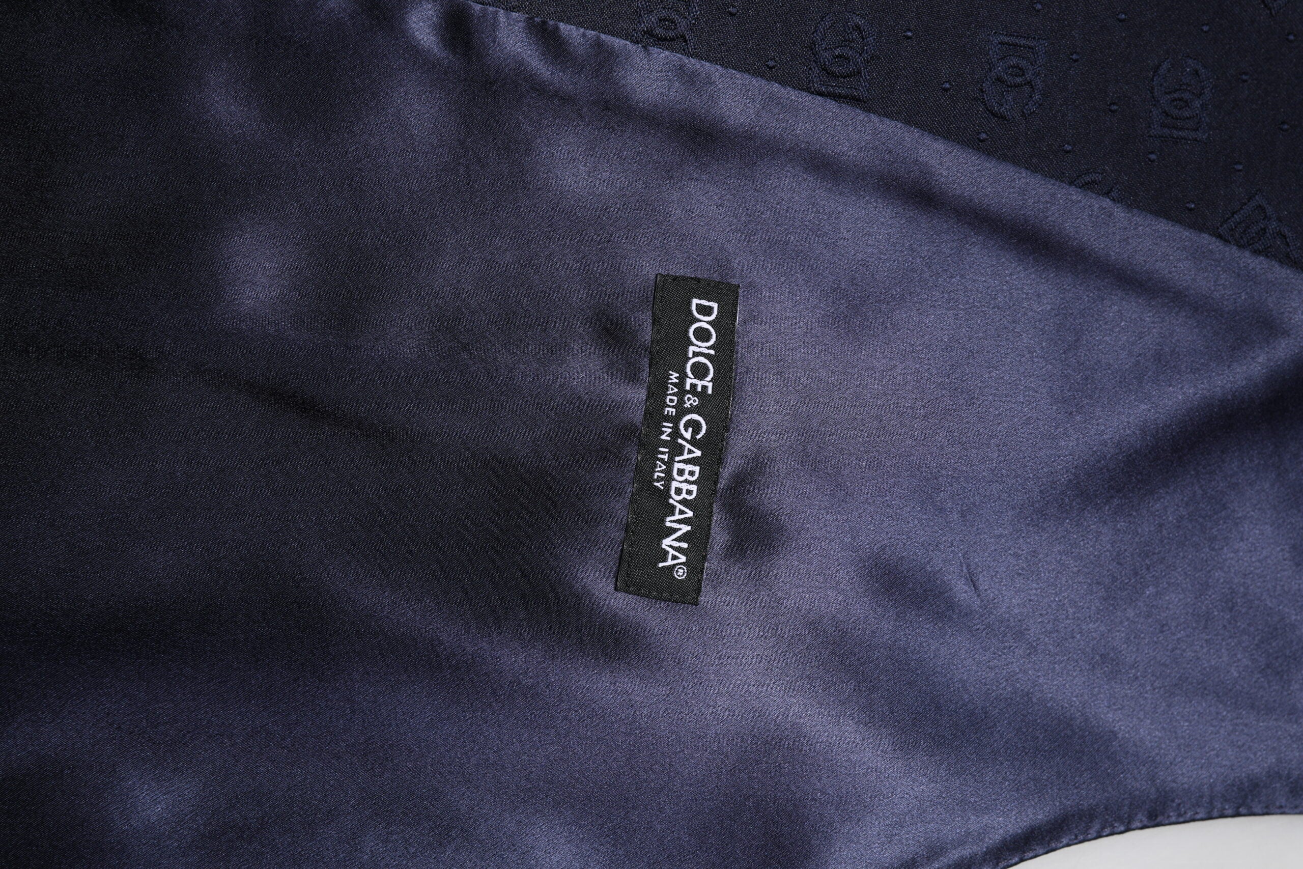 Dolce &amp; Gabbana Mörkblå Logotyp Ull Formell Väst Herr