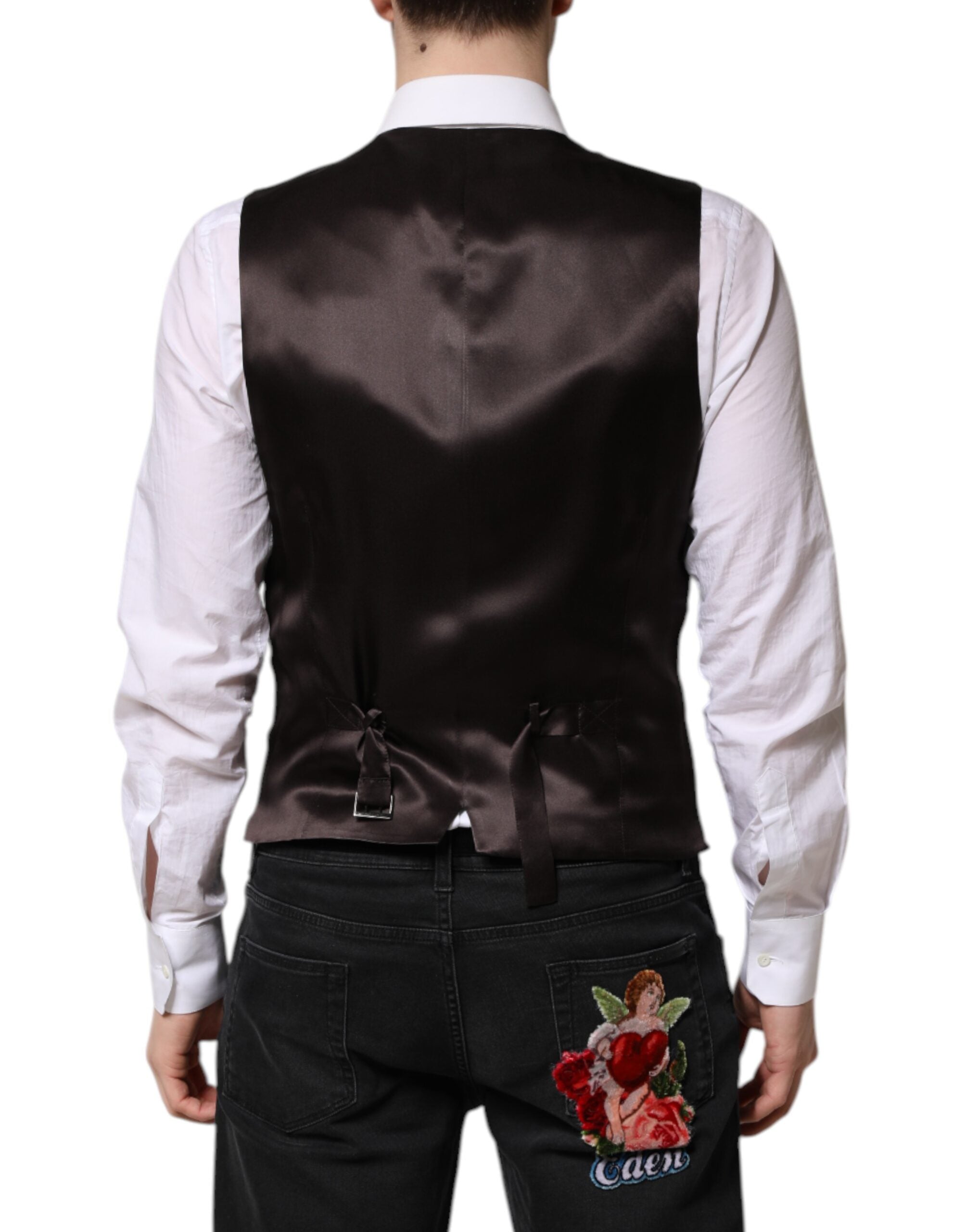 Dolce &amp; Gabbana Sorte Striber Uld Formel Herrevest
