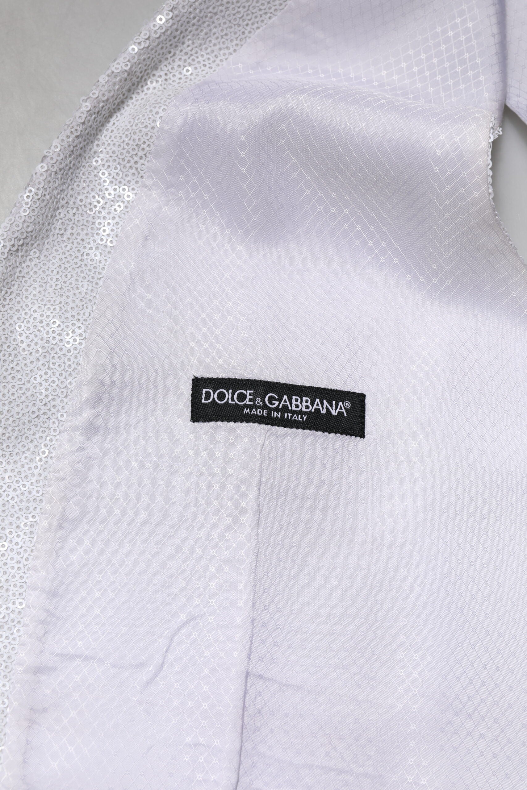Dolce &amp; Gabbana Vit Paljettklänning Formell Väst