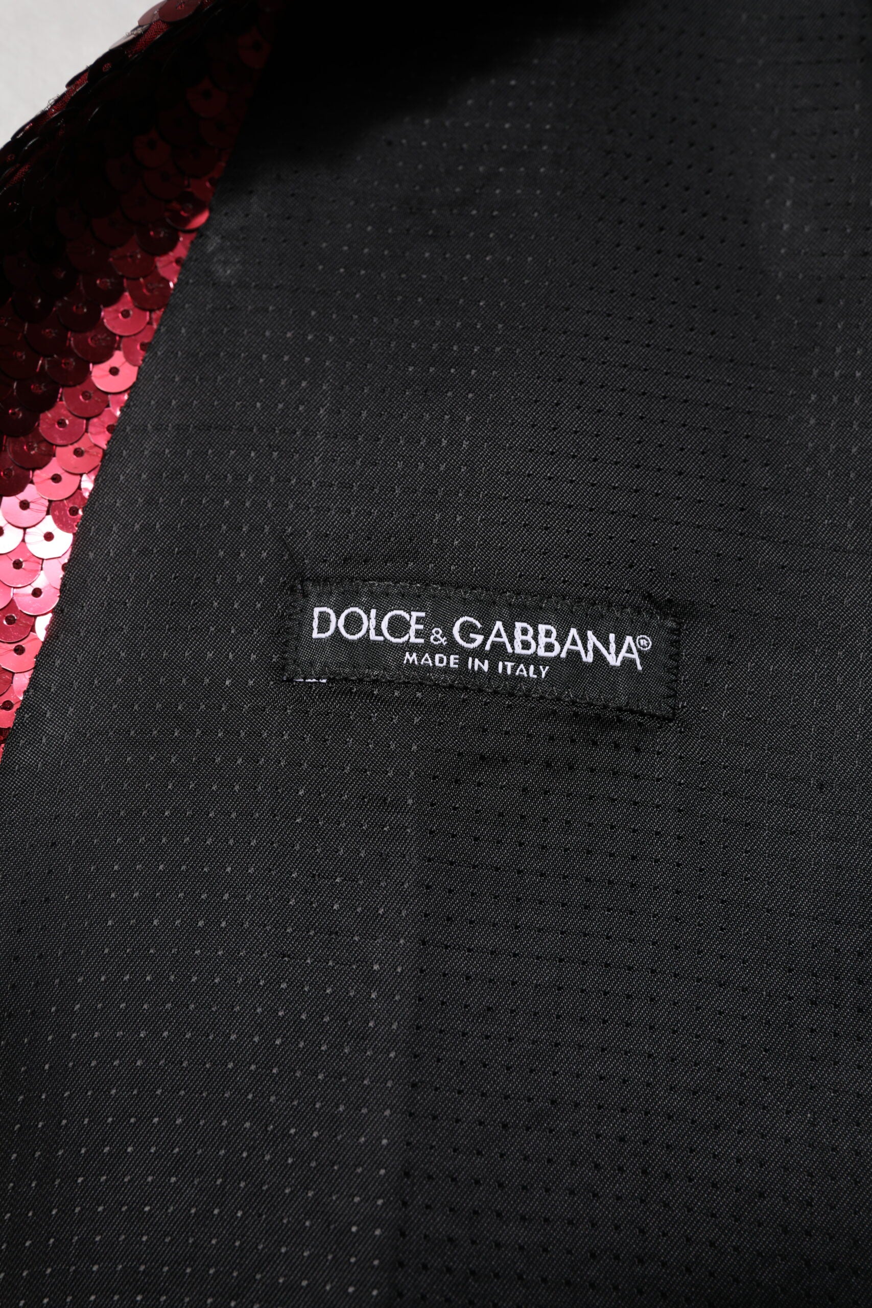 Dolce &amp; Gabbana Rød Pailletkjole Formel Herrevest