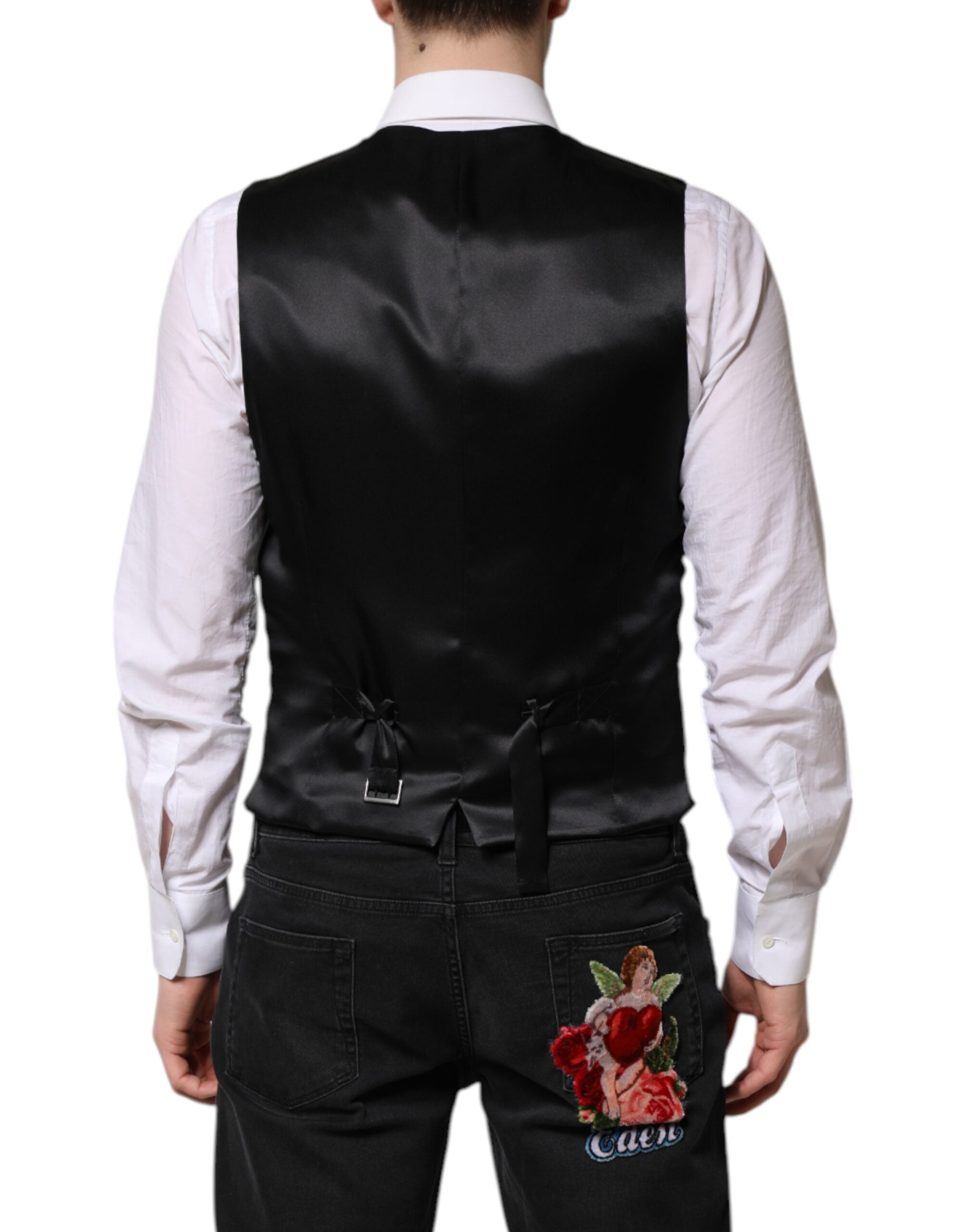 Dolce &amp; Gabbana Rød Blomsterbrokade Formel Herrevest