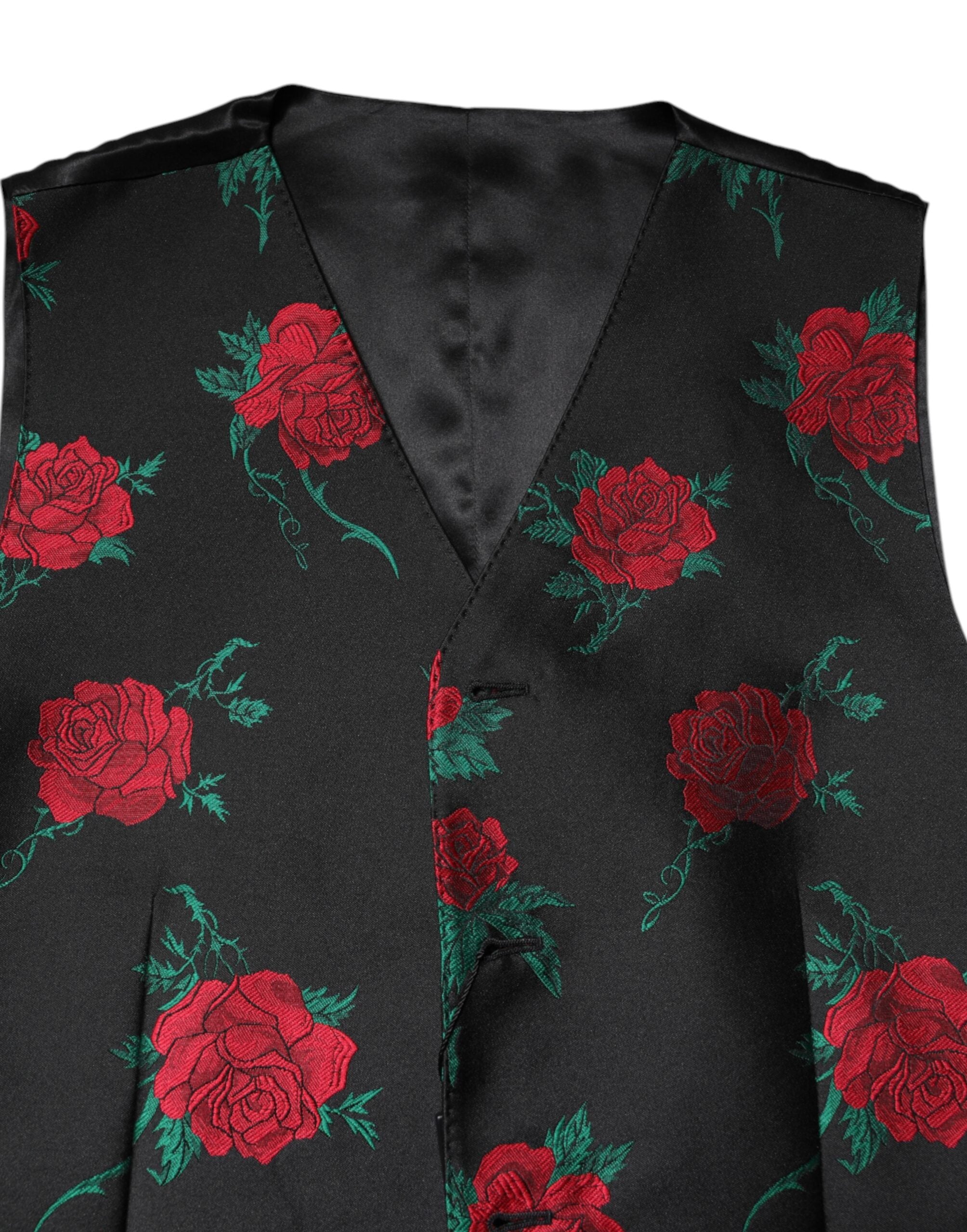 Dolce &amp; Gabbana Rød Blomsterbrokade Formel Herrevest