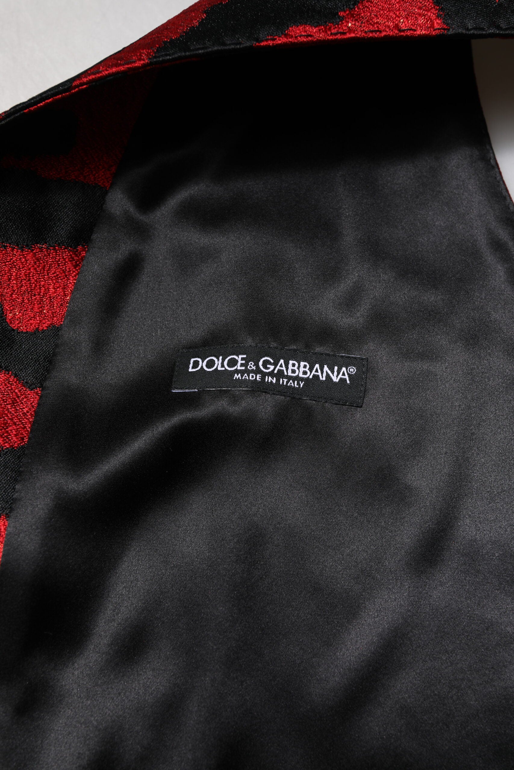 Dolce &amp; Gabbana Rød Sort Stribet Kjole Formel Vest