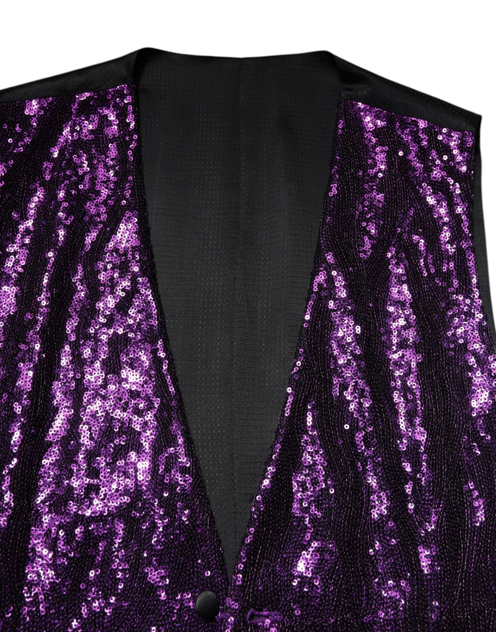 Dolce &amp; Gabbana Lilla Pailletkjole Formel Vest