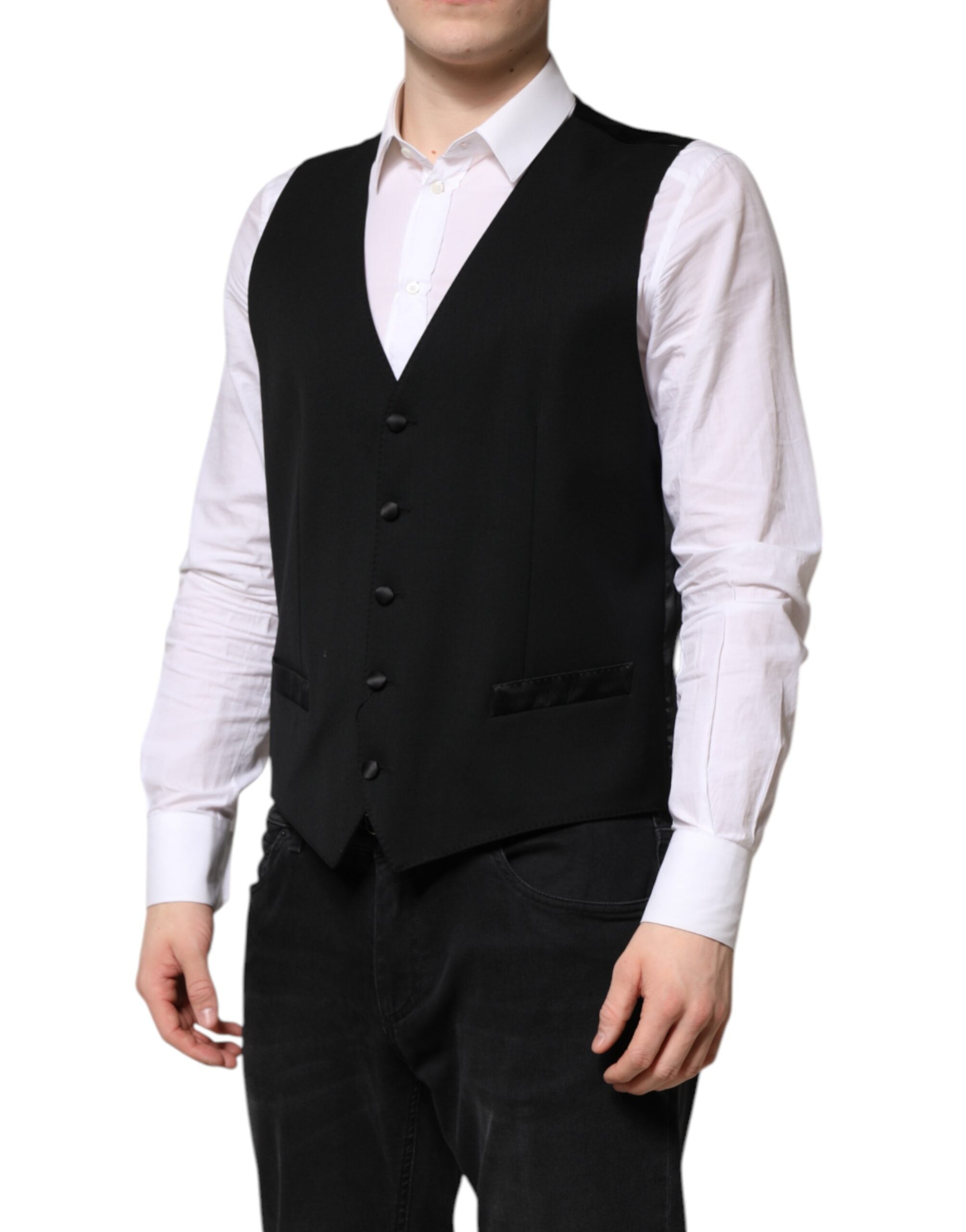 Dolce &amp; Gabbana Sort Uldkjole Formel Herrevest