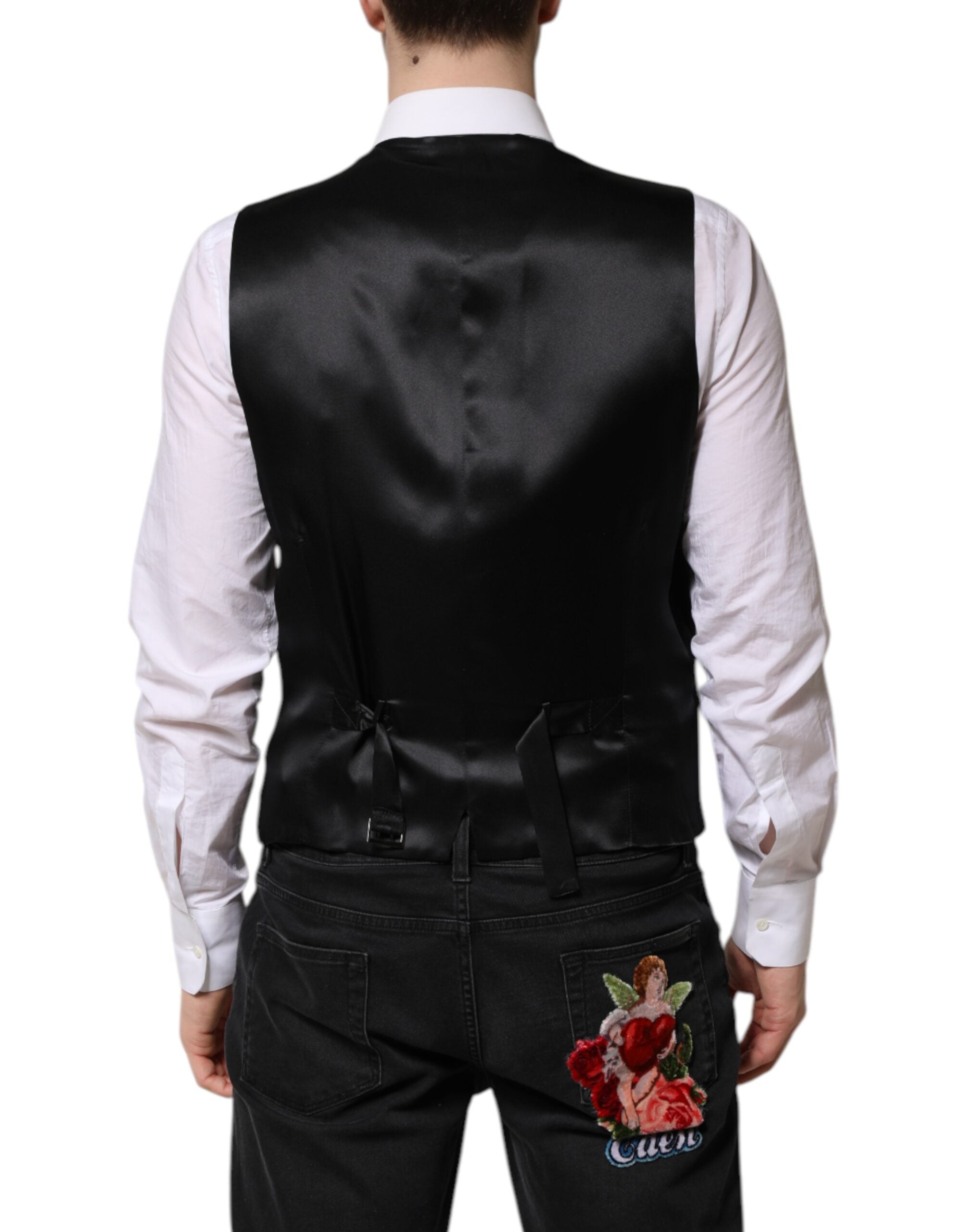 Dolce &amp; Gabbana Sort Uldkjole Formel Herrevest