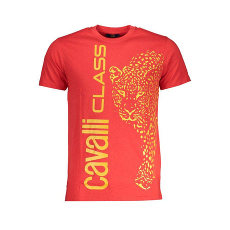 Cavalli Class Red Cotton T-Shirt - Hilstor