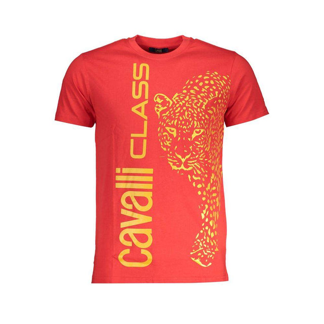 Cavalli Class Red Cotton T-Shirt - Hilstor
