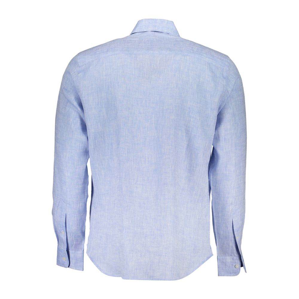 North Sails Light Blue Linen Men Shirt - Hilstor