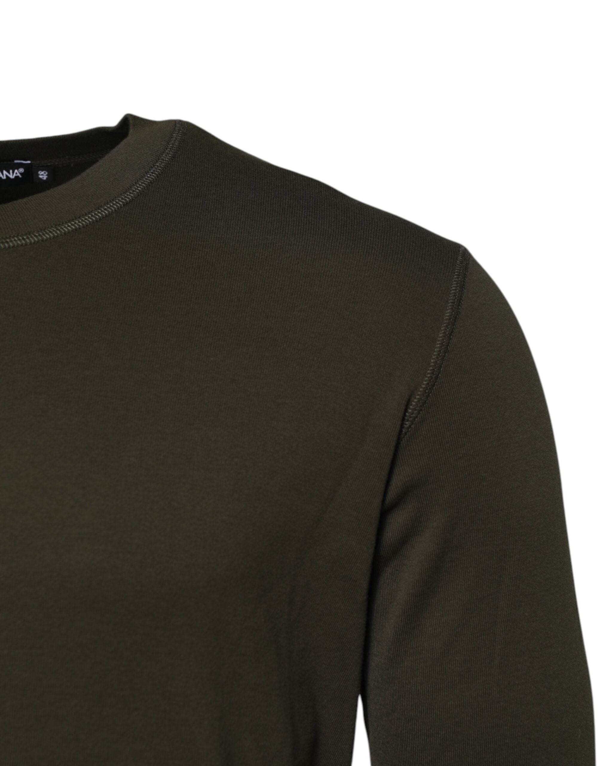 Dolce & Gabbana Dark Green Long Sleeves Crew Neck T-shirt - Hilstor