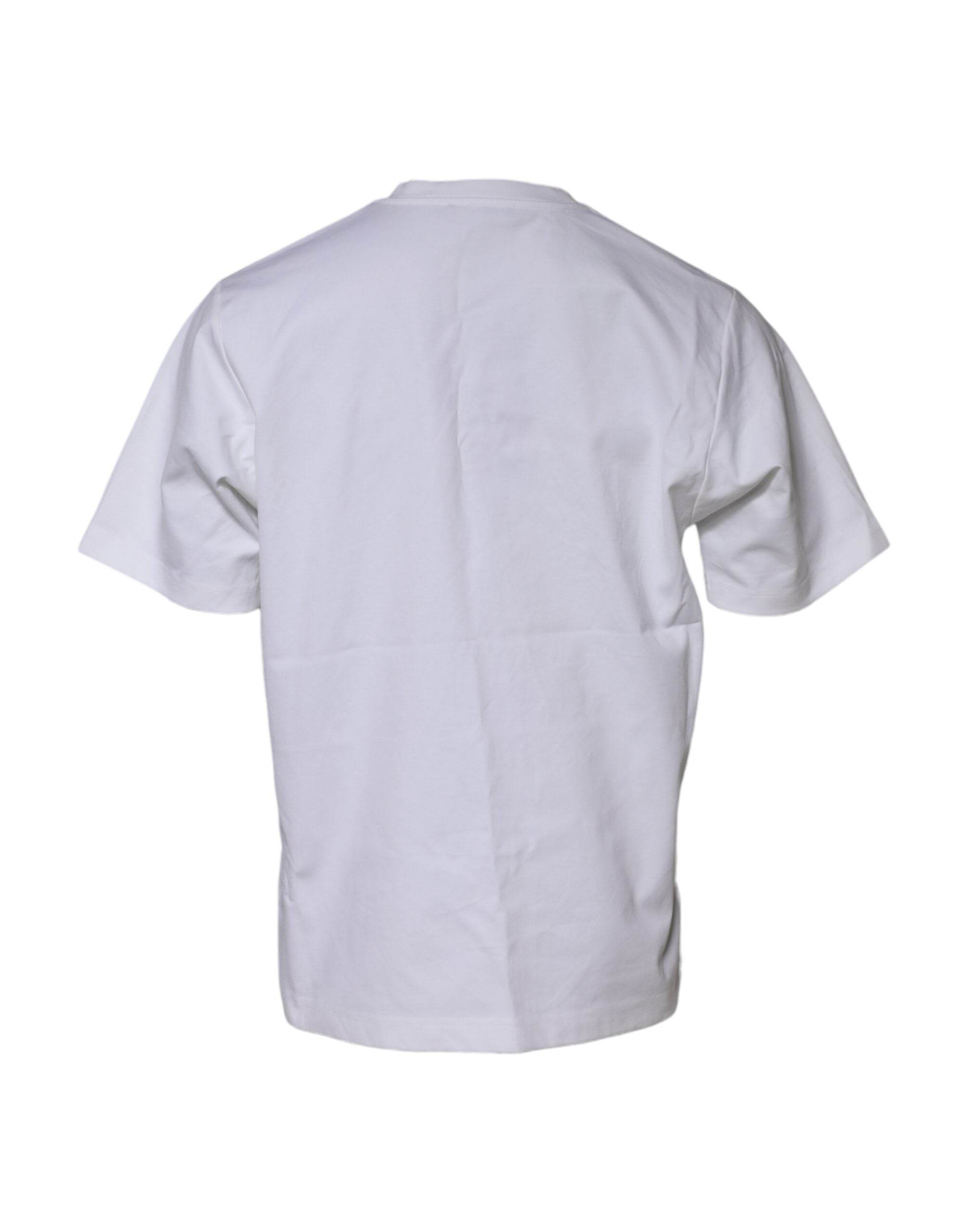 Dolce & Gabbana White Logo Embellish Short Sleeves T-shirt - Hilstor