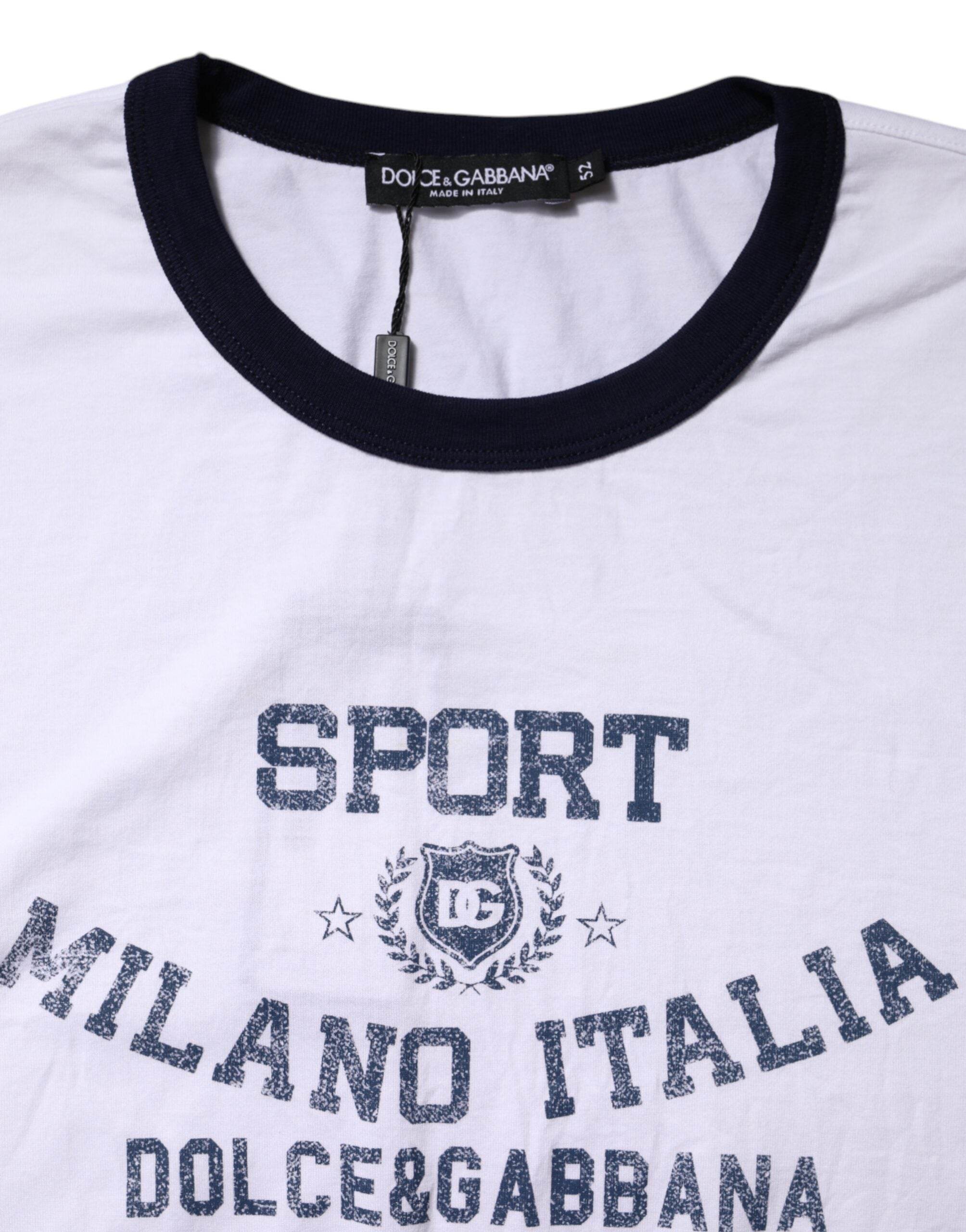 Dolce & Gabbana White DG Logo Print Short Sleeve T-shirt - Hilstor