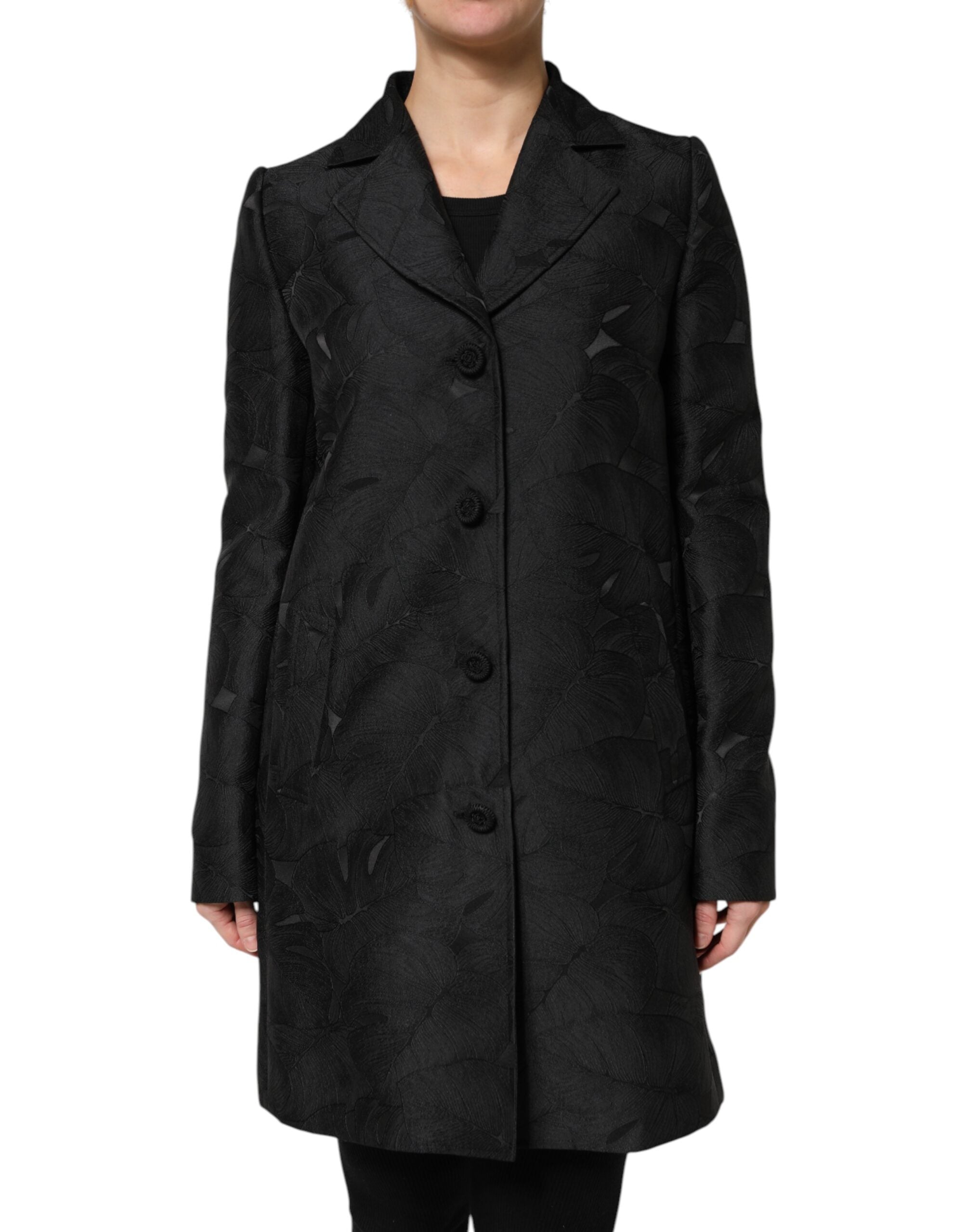 Dolce &amp; Gabbana sort enkeltradet trenchcoat-jakke