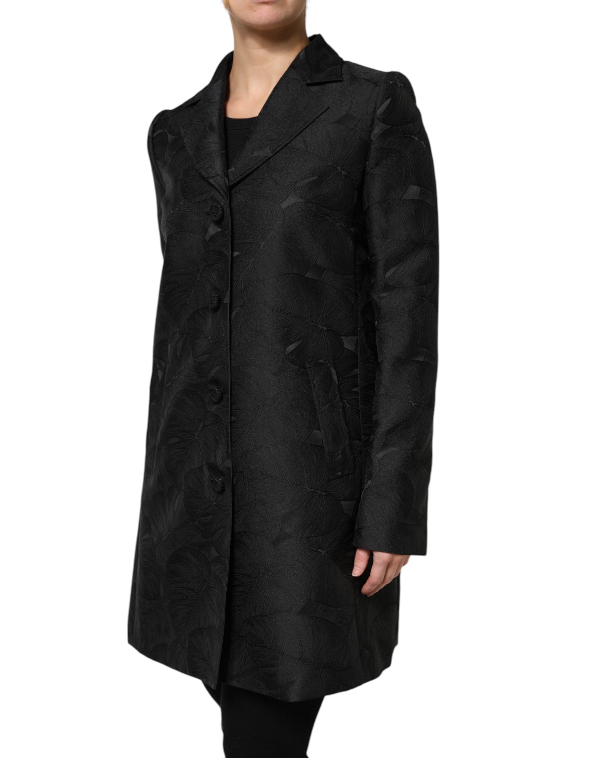 Dolce &amp; Gabbana sort enkeltradet trenchcoat-jakke