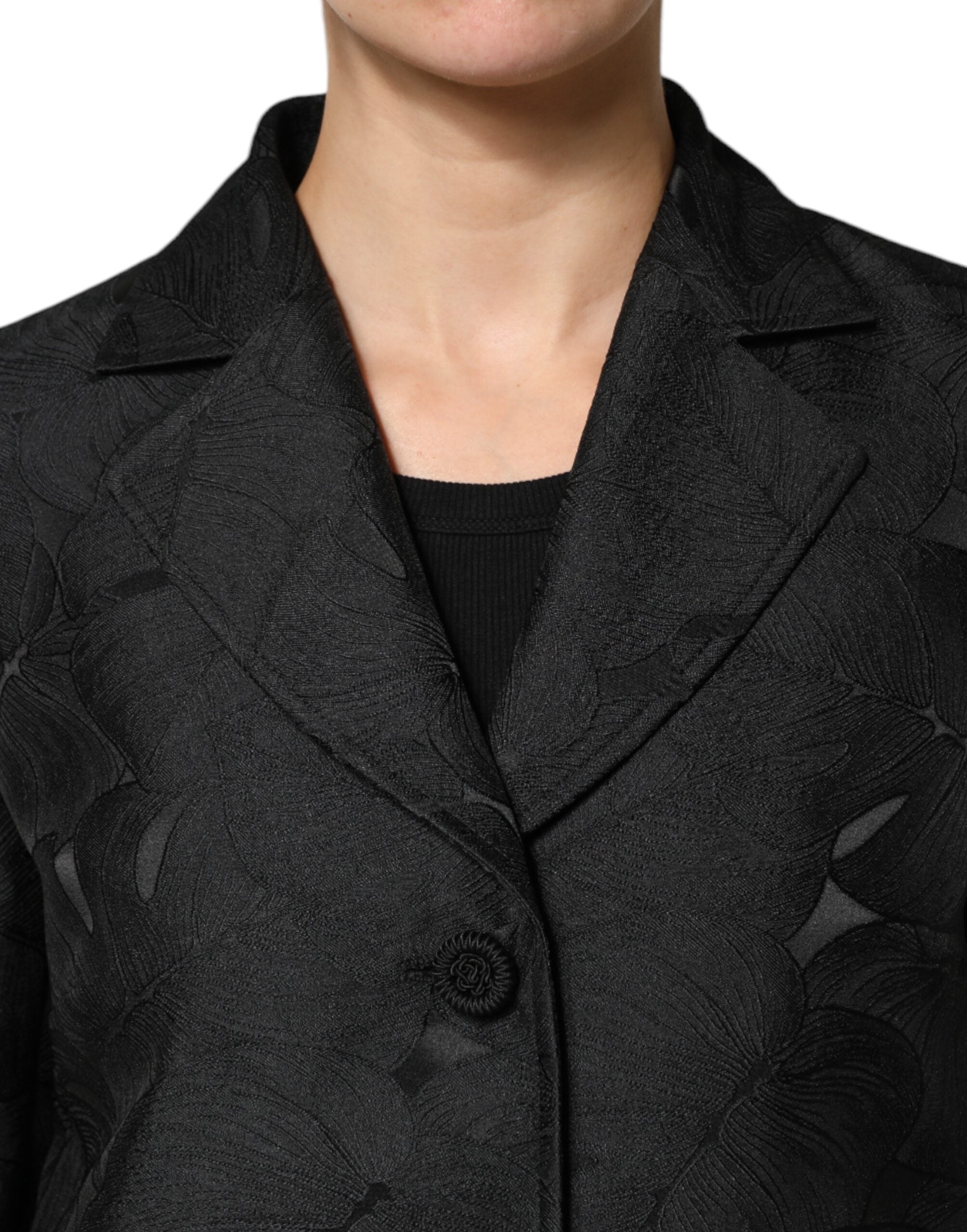 Dolce &amp; Gabbana sort enkeltradet trenchcoat-jakke