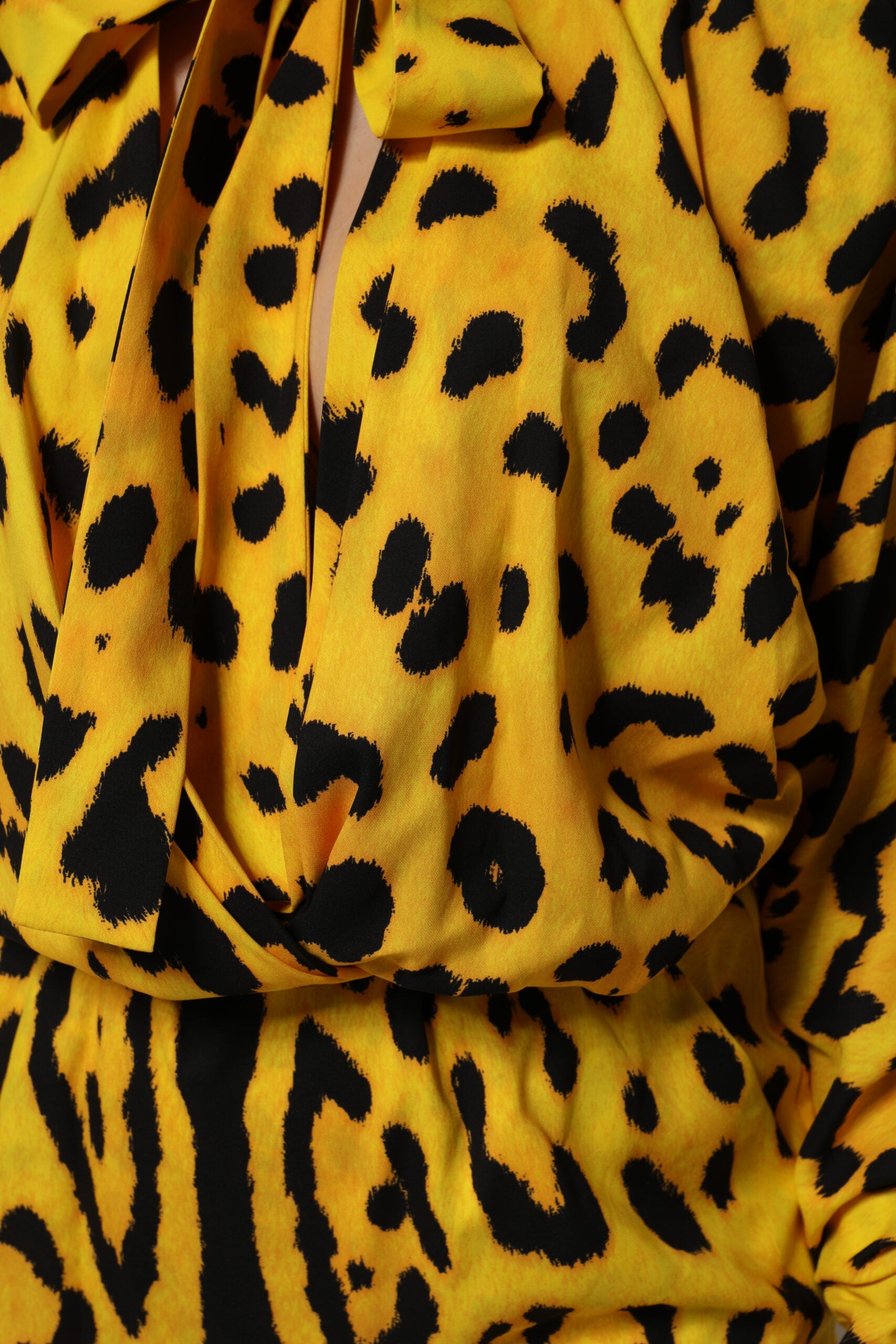 Dolce &amp; Gabbana Gul Leopard Langærmet Jumpsuit Kjole