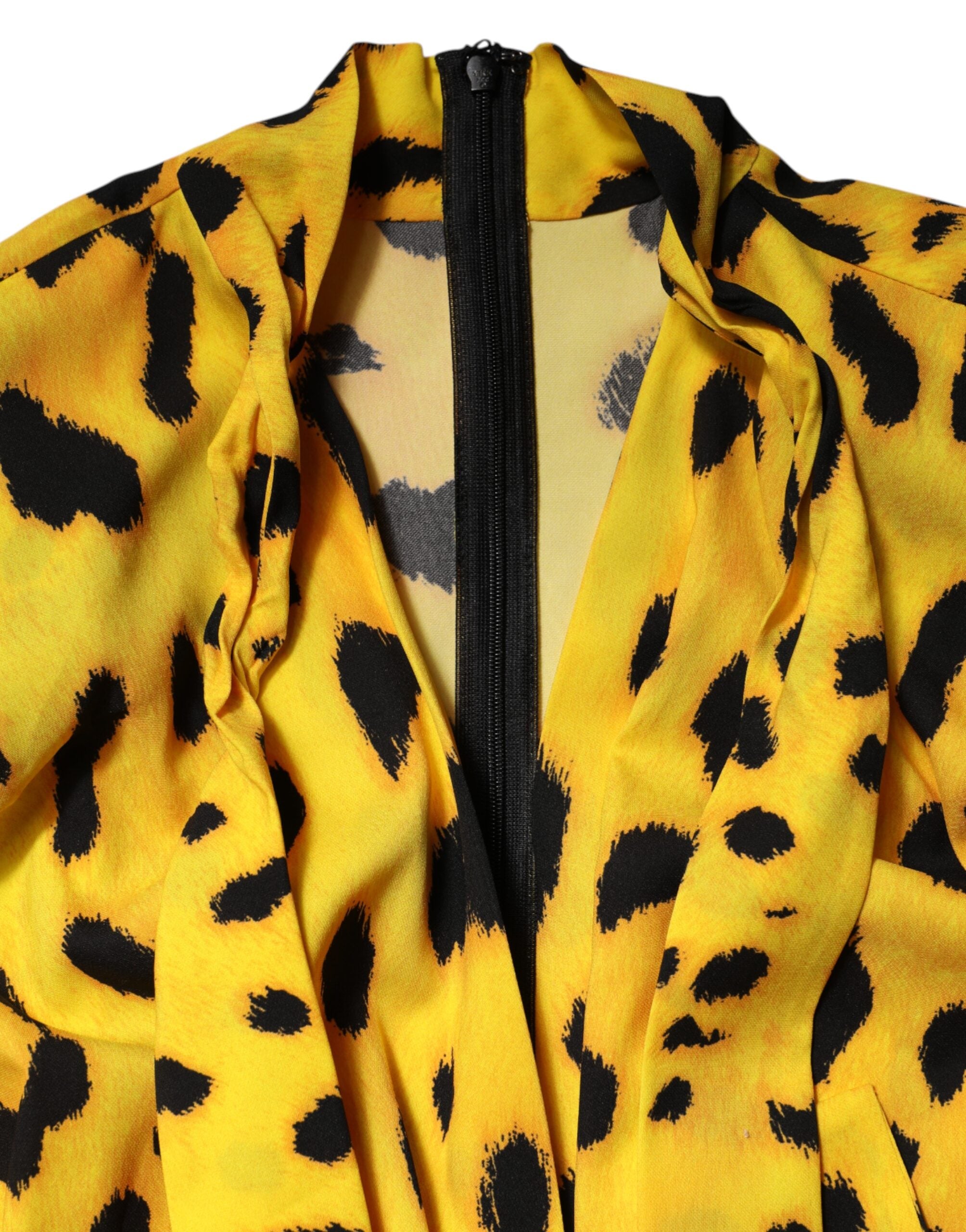 Dolce &amp; Gabbana Gul Leopard Langærmet Jumpsuit Kjole