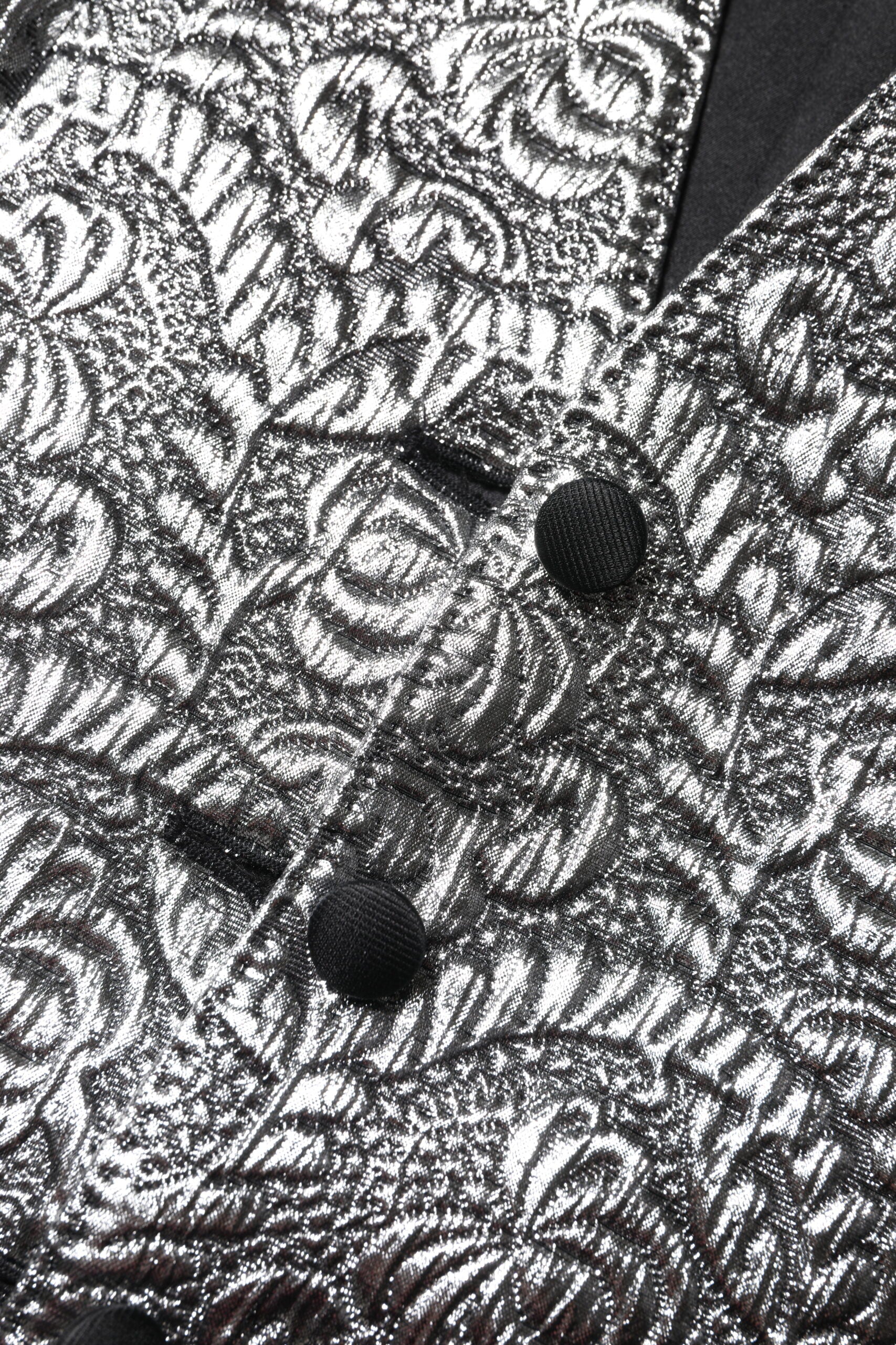 Dolce &amp; Gabbana Sølvfarvet Blomsterjacquard Ærmeløs Vesttop